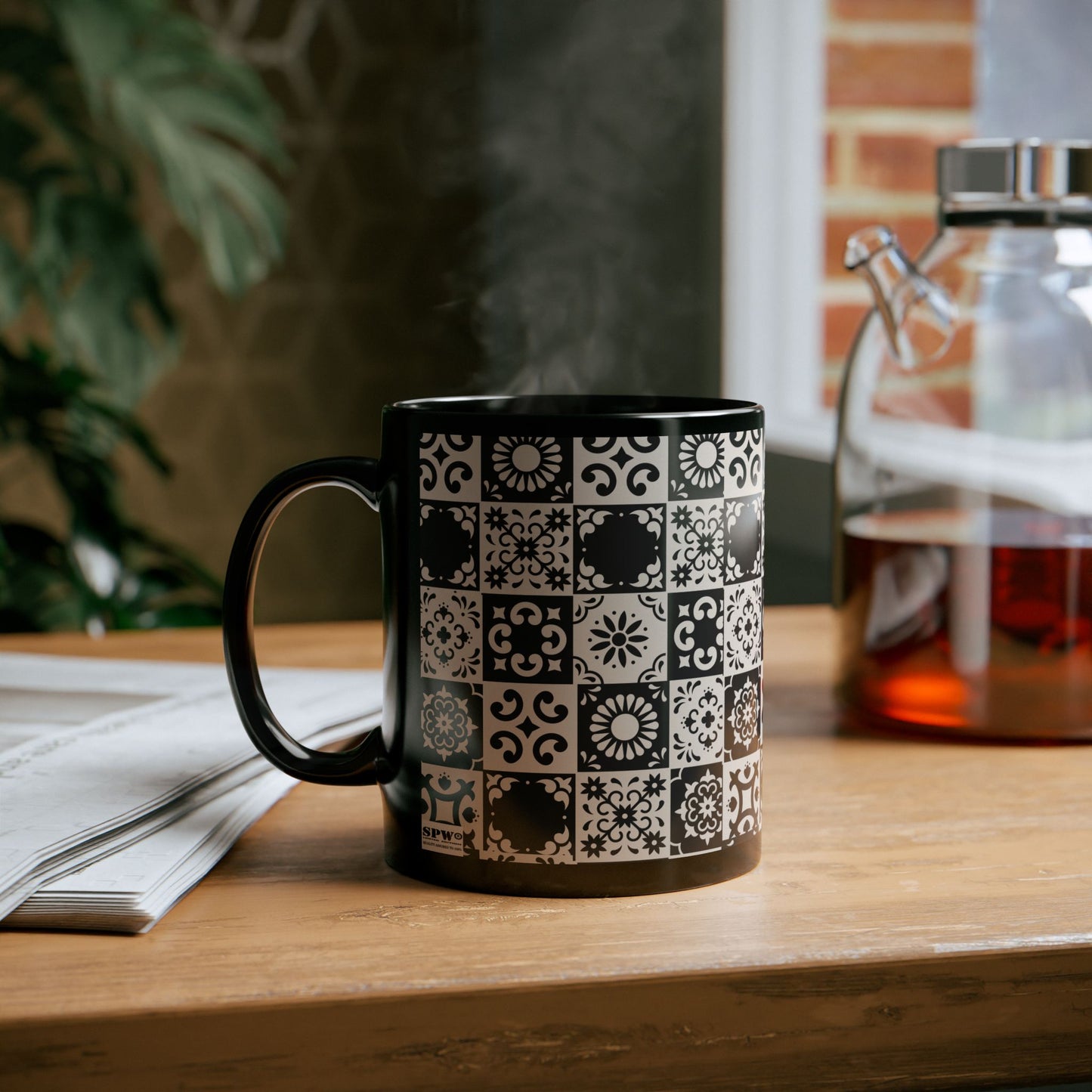 Black Mug (11oz, 15oz)_ N+ Series CBM PT2WW002_ Limited Edition Black Ceramic Mug by WesternWaves