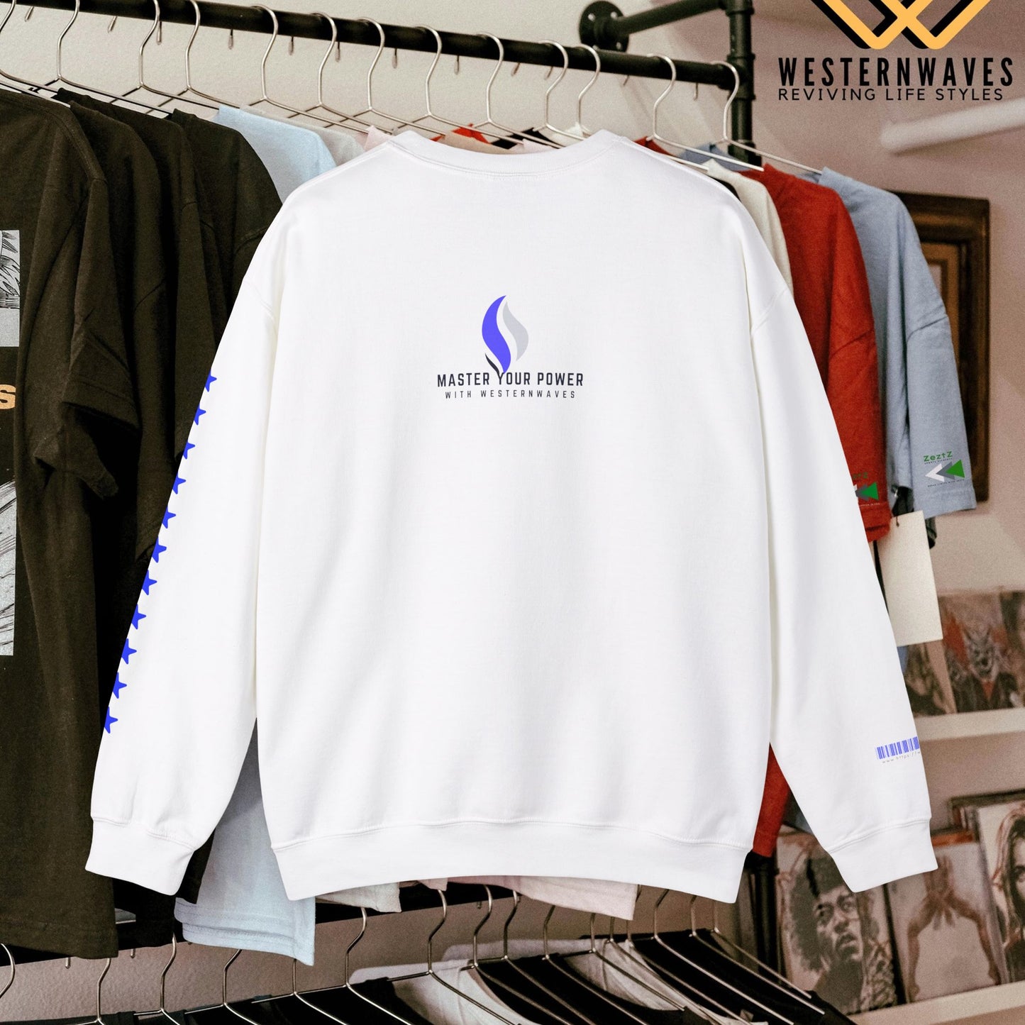 Unisex Heavy Blend™ Crewneck Sweatshirt_ N3+ Series UHBCSS PT2WW030_ Limited Edition Pure Luxury By WesternWaves: