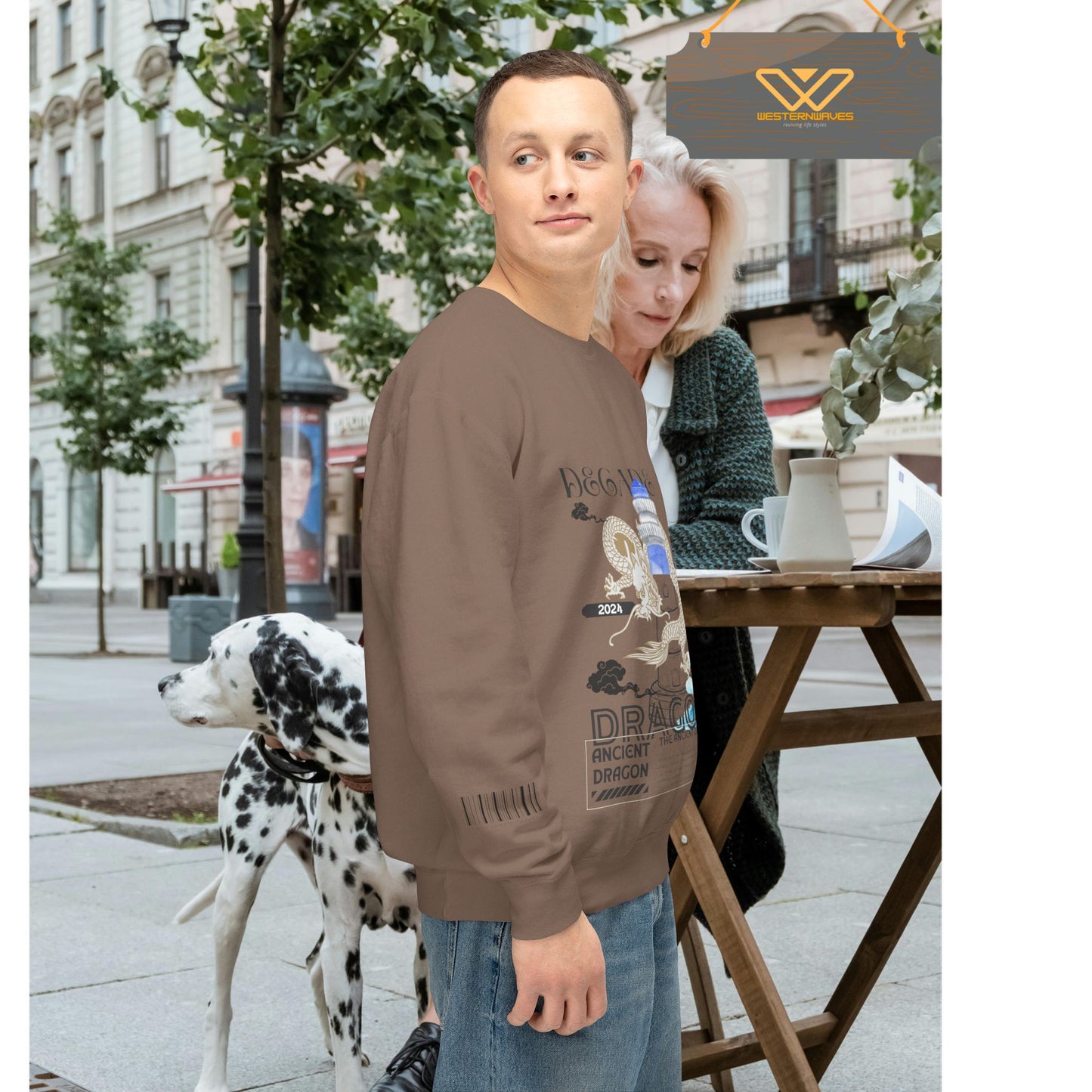 Unisex Lightweight Crewneck Sweatshirt_ N3+ Series ULWCSS PT2WW013_ Limited Edition Conscious Fashion Collaboration by WesternWaves: