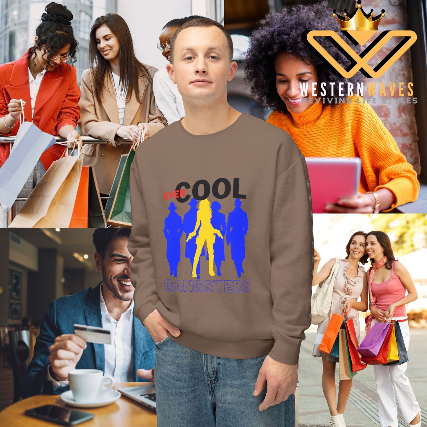 Unisex Lightweight Crewneck Sweatshirt_ N3+ Series ULWCSS PT2WW001_ Limited Edition by WesternWaves: