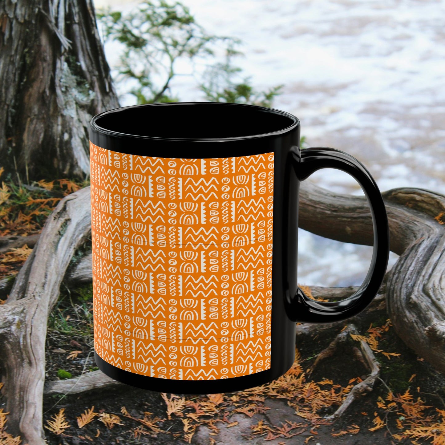 Black Mug (11oz, 15oz)_ N+ Series CBM PT2WW004_ Limited Edition Black Ceramic Mug by WesternWaves
