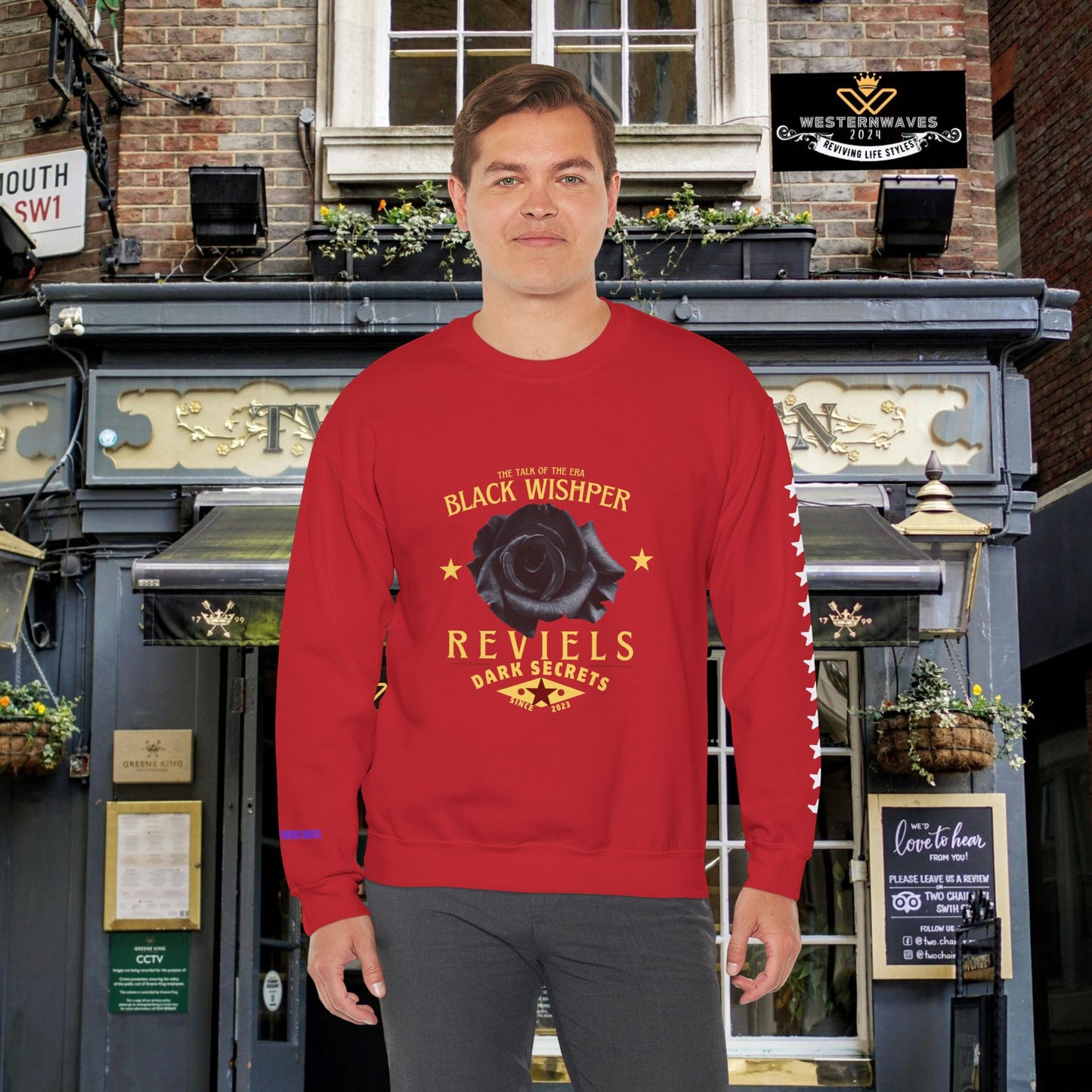 Unisex Heavy Blend™ Crewneck Sweatshirt_ N3+ Series UHBCSS PT2WV011_ Limited Edition Pure Luxury by WesternWaves: