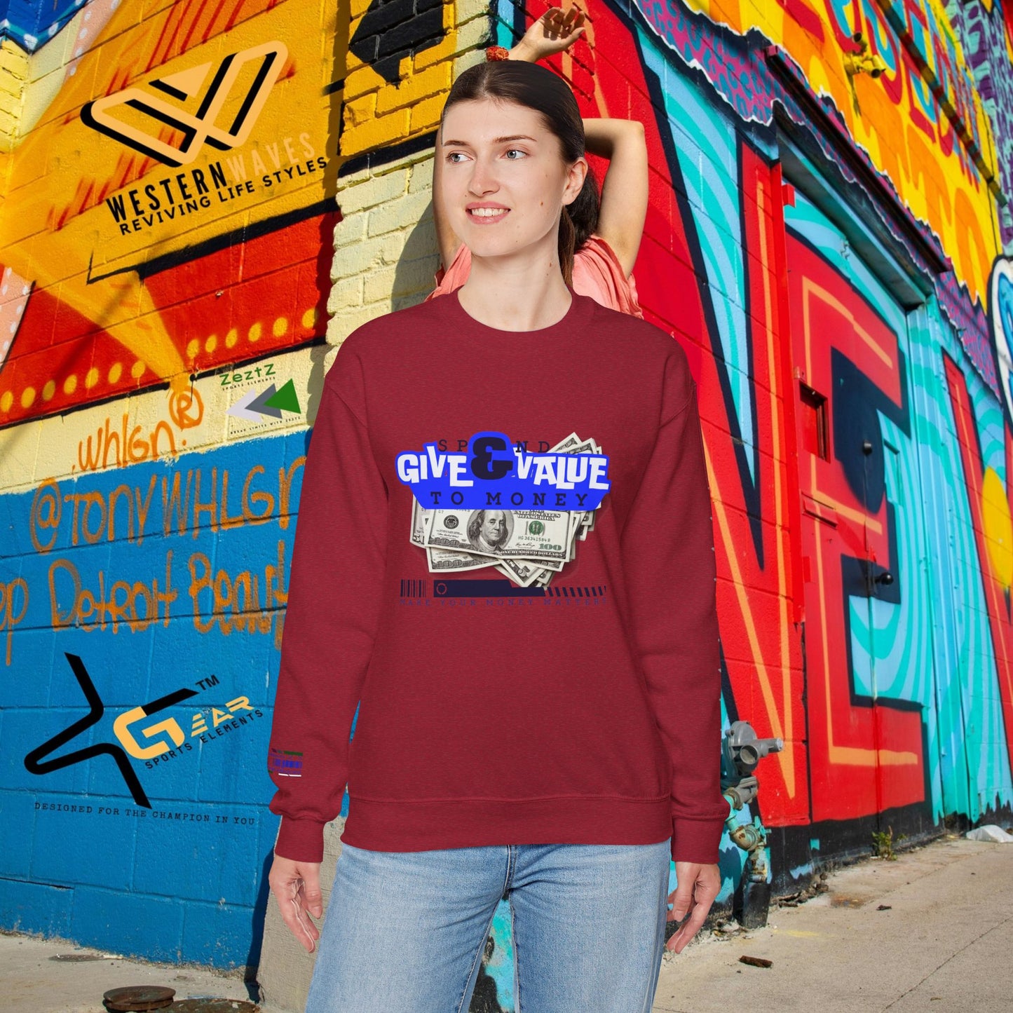 Unisex Heavy Blend™ Crewneck Sweatshirt_ N3+ Series UHBCSS PT2WW036_ Limited Edition Pure Luxury By WesternWaves: