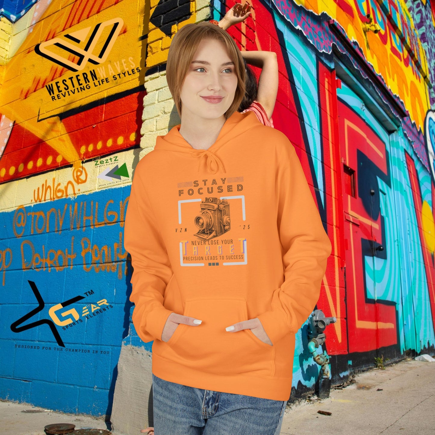 Unisex Midweight Softstyle Fleece Hoodie_ N3+ Series USMWSSFH PT2WW006_ Limited Edition Luxuriously Soft 100% Cotton Face by WesternWaves: