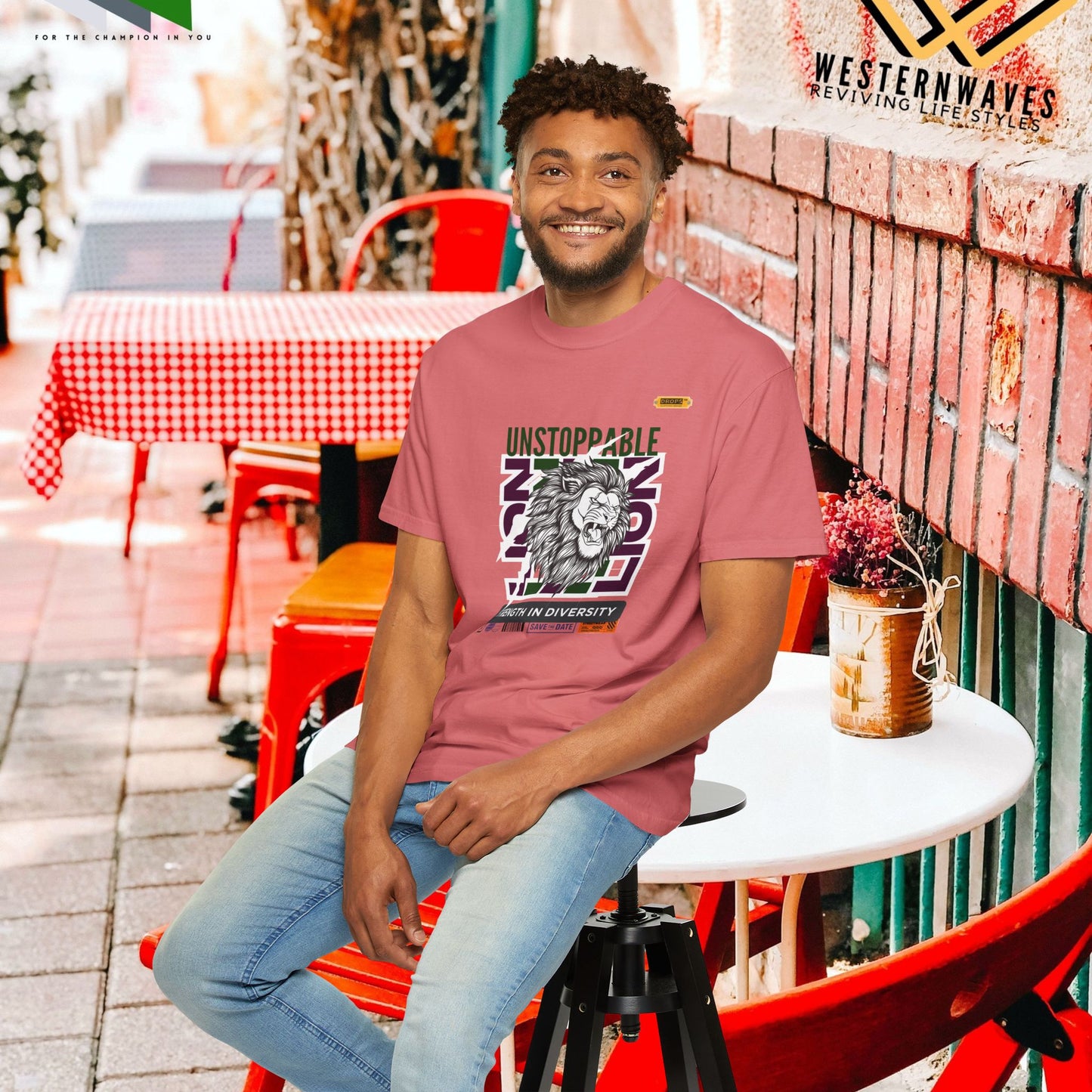 Unisex Garment-Dyed T-Shirt_ 26 June 2025_ Limited Edition Strength in Diversity by WesternWaves: