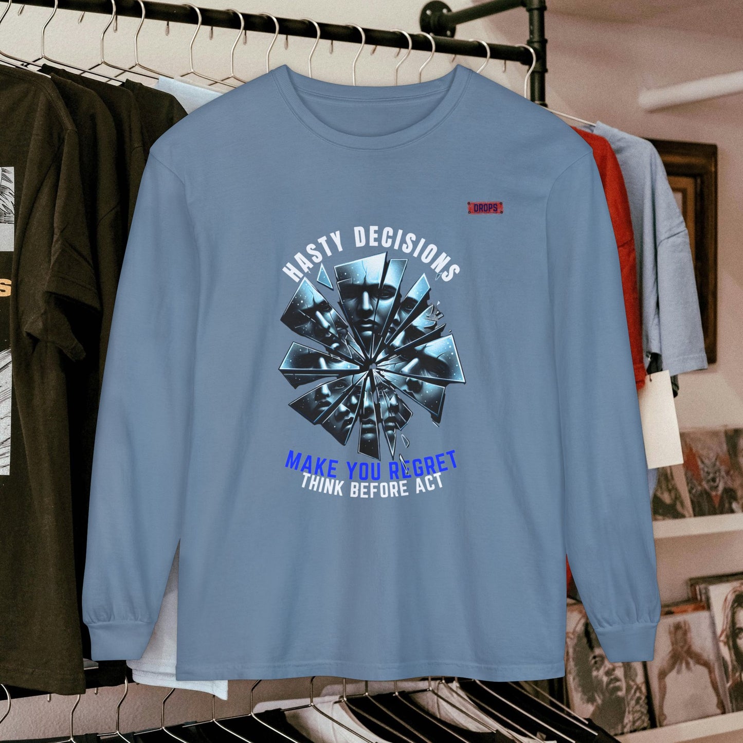 Unisex Long Sleeve T-shirt_ Series N8+ USLSTS PT2WW001_ HSD 009_ Limited Edition Trendy Statement Apparel by WesternWaves: