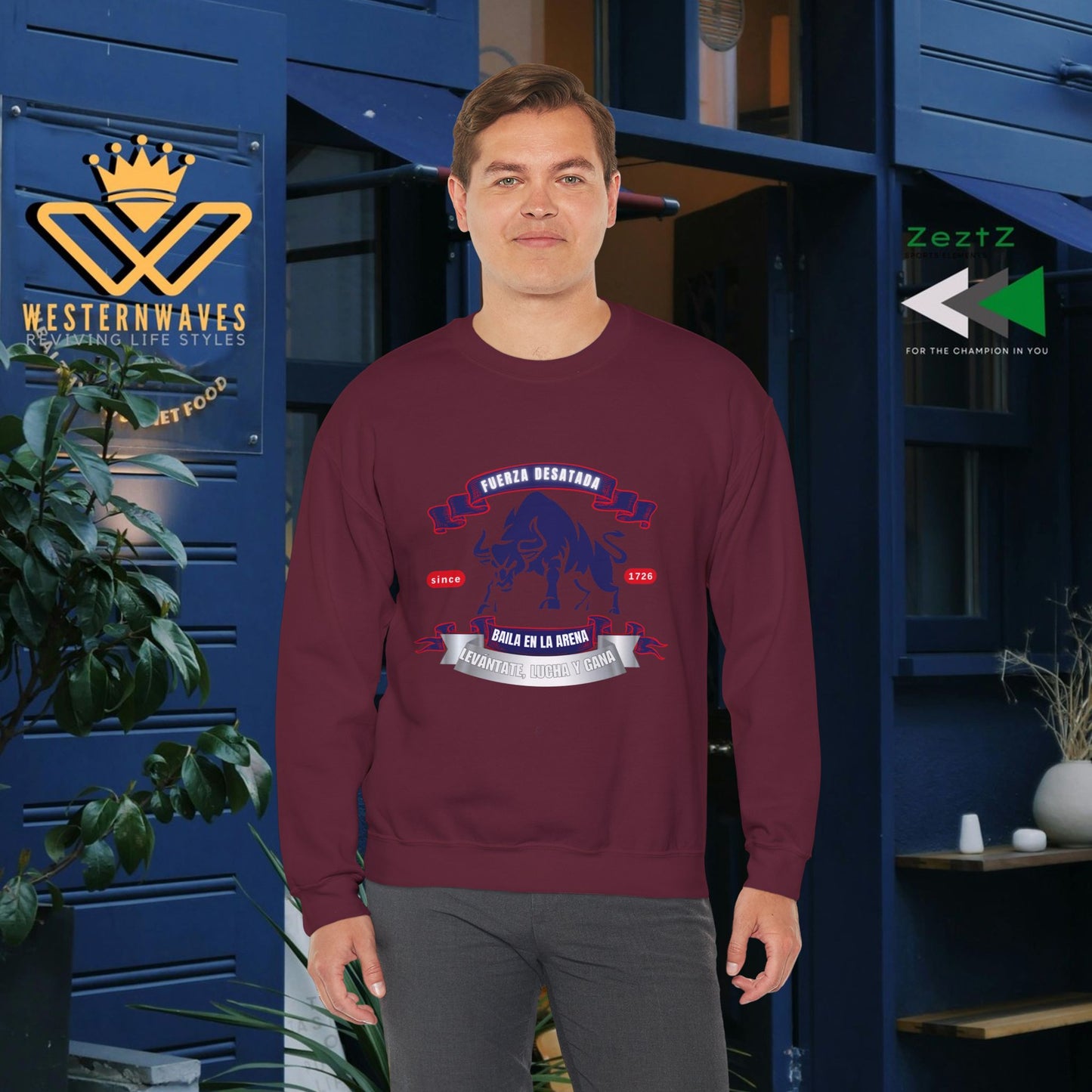 Unisex Heavy Blend™ Crewneck Sweatshirt_ N3+ Series UHBCSS PT2WW038_ Limited Edition Pure Luxury By WesternWaves: