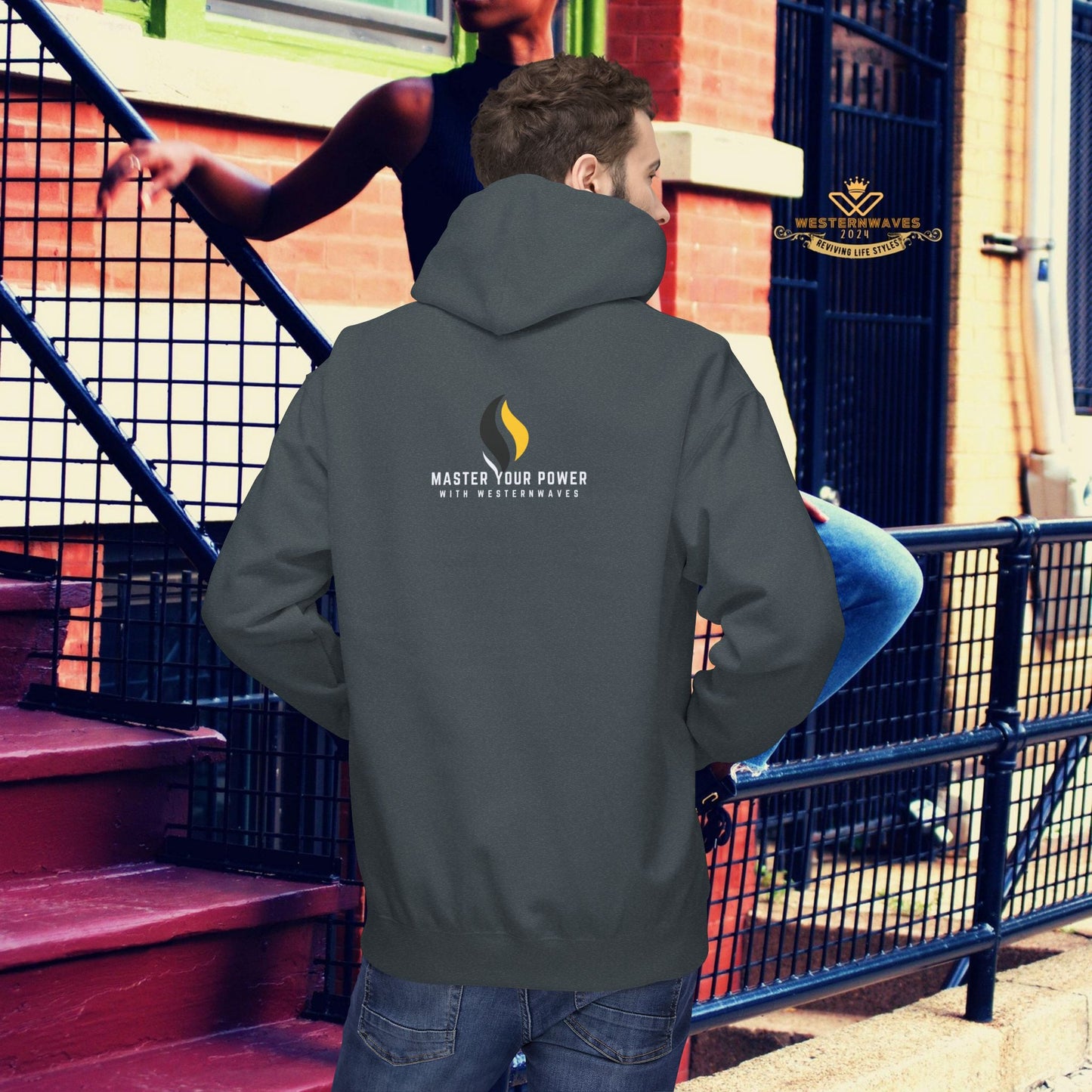 Unisex Midweight Softstyle Fleece Hoodie_ N3+ Series USMWSSFH PT2WW002_ Limited Edition Luxuriously Soft 100% Cotton Face by WesternWaves: