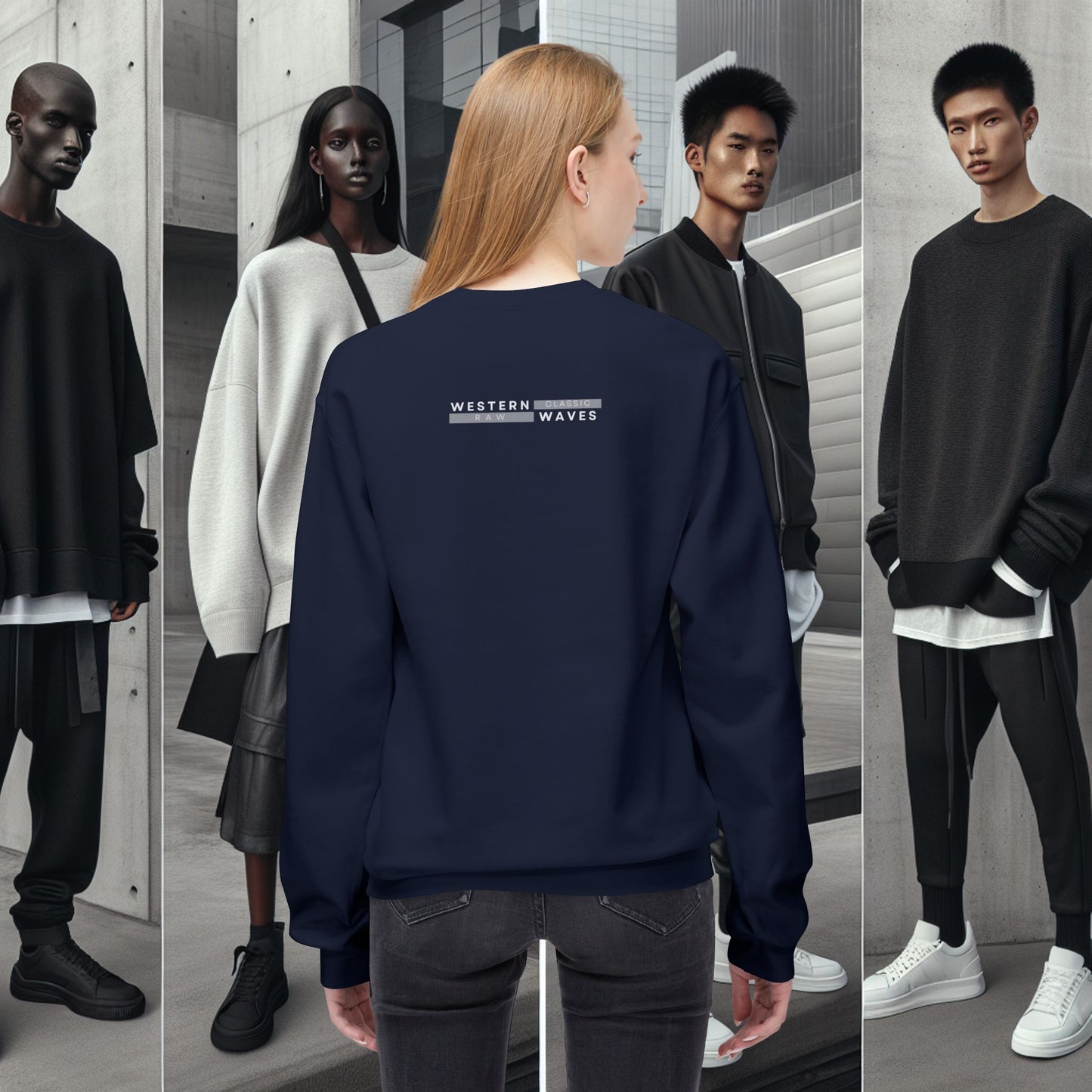 Urban Nomad Fleece Crewneck Sweatshirt_ UWD 0027_ | Cozy Streetwear Style, Perfect for Travel, Gifts, Fall & Winter Layers, Graphic Pullover