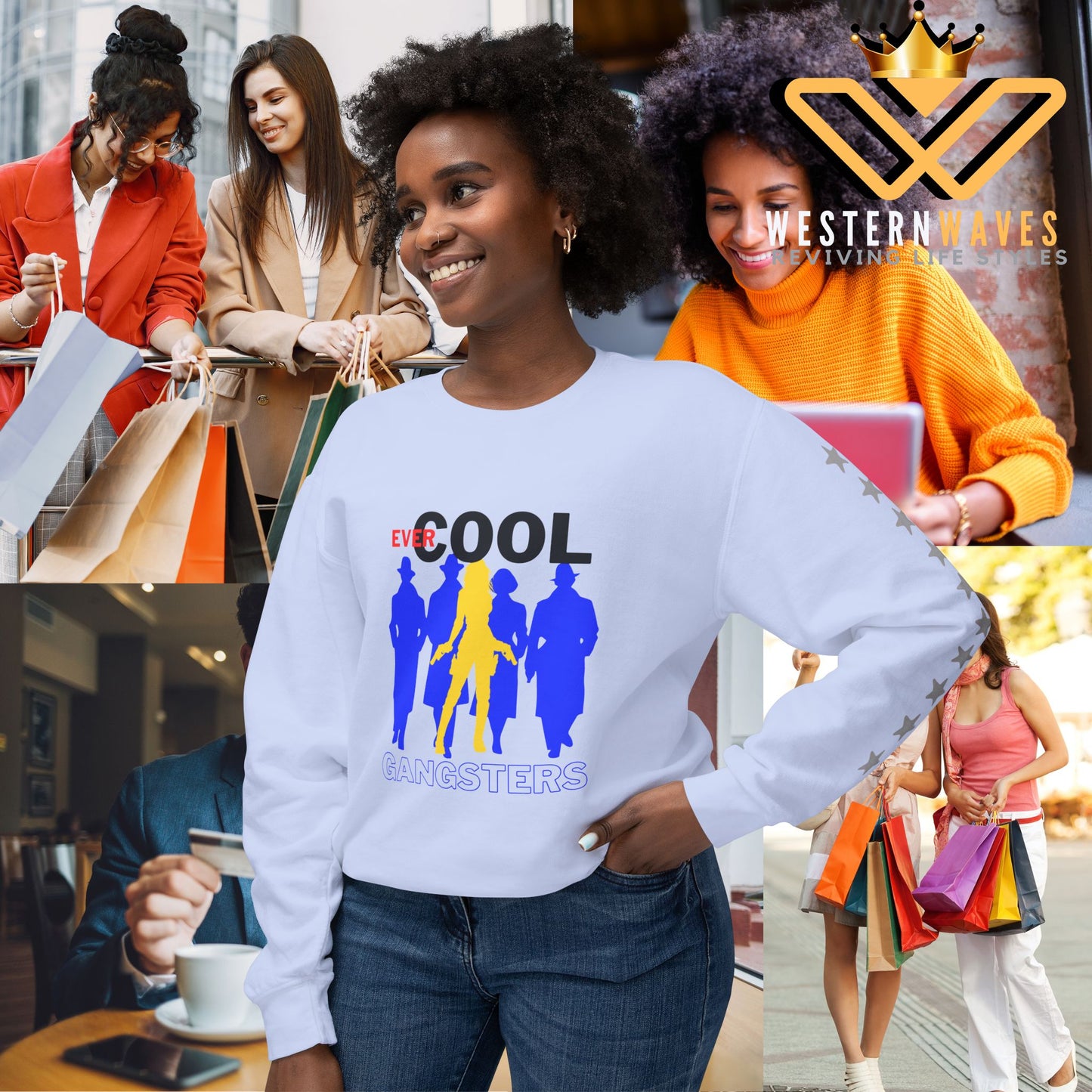 Unisex Lightweight Crewneck Sweatshirt_ N3+ Series ULWCSS PT2WW001_ Limited Edition by WesternWaves: