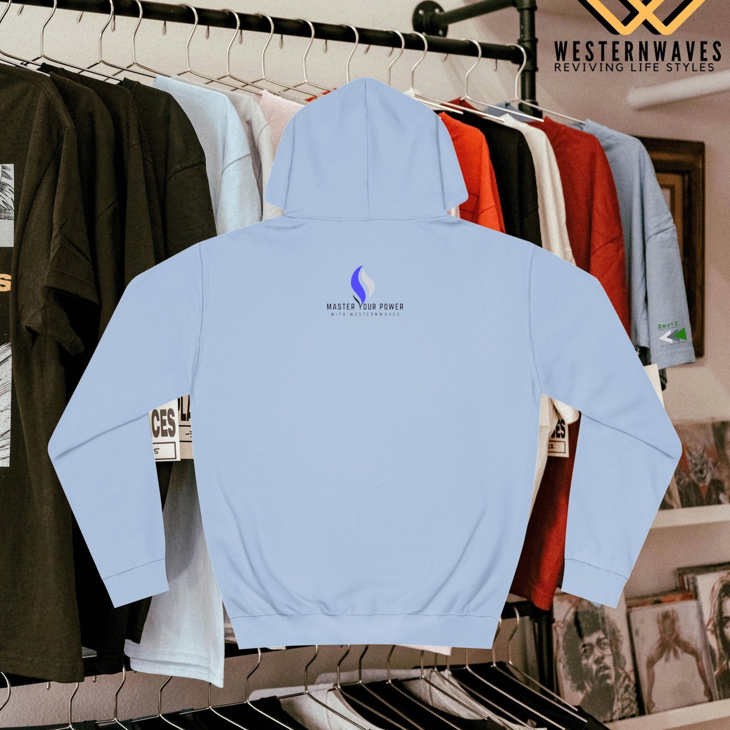 Unisex College Hoodie_ N2+ Series USCH PT2WW005_ Limited Edition Timeless Unisex Design by WesternWaves: