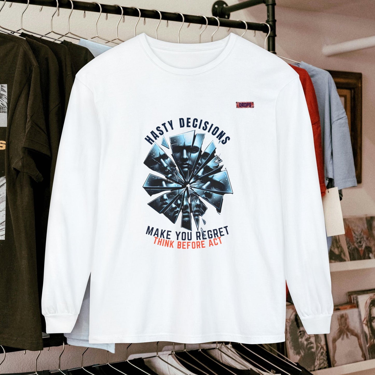 Unisex Long Sleeve T-shirt_ Series N8+ USLSTS PT2WW001_ HSD 009_ Limited Edition Trendy Statement Apparel by WesternWaves: