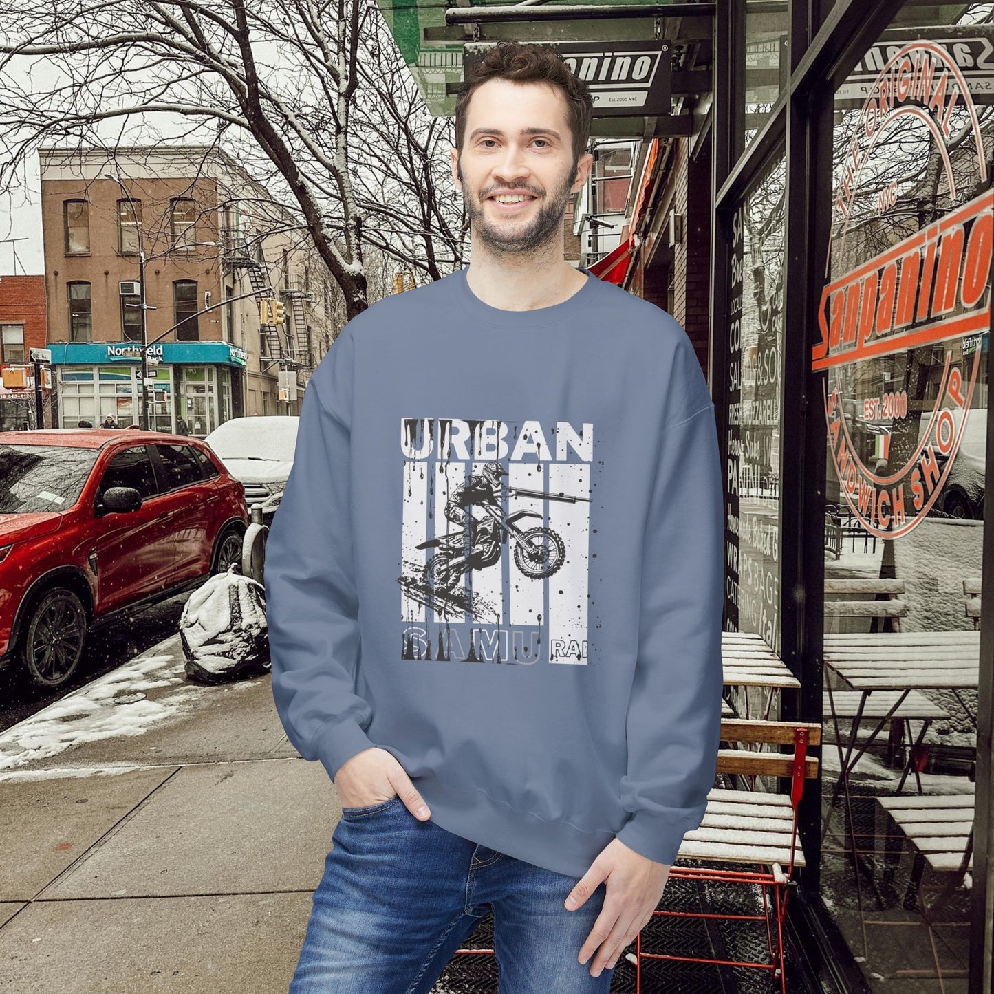Unisex Midweight Softstyle Fleece Crewneck Sweatshirt_ N2+ Series USMWSSFCNSS PT2WW009_ Limited Edition Stylish Eco-conscious Raw Classic by WesternWaves: