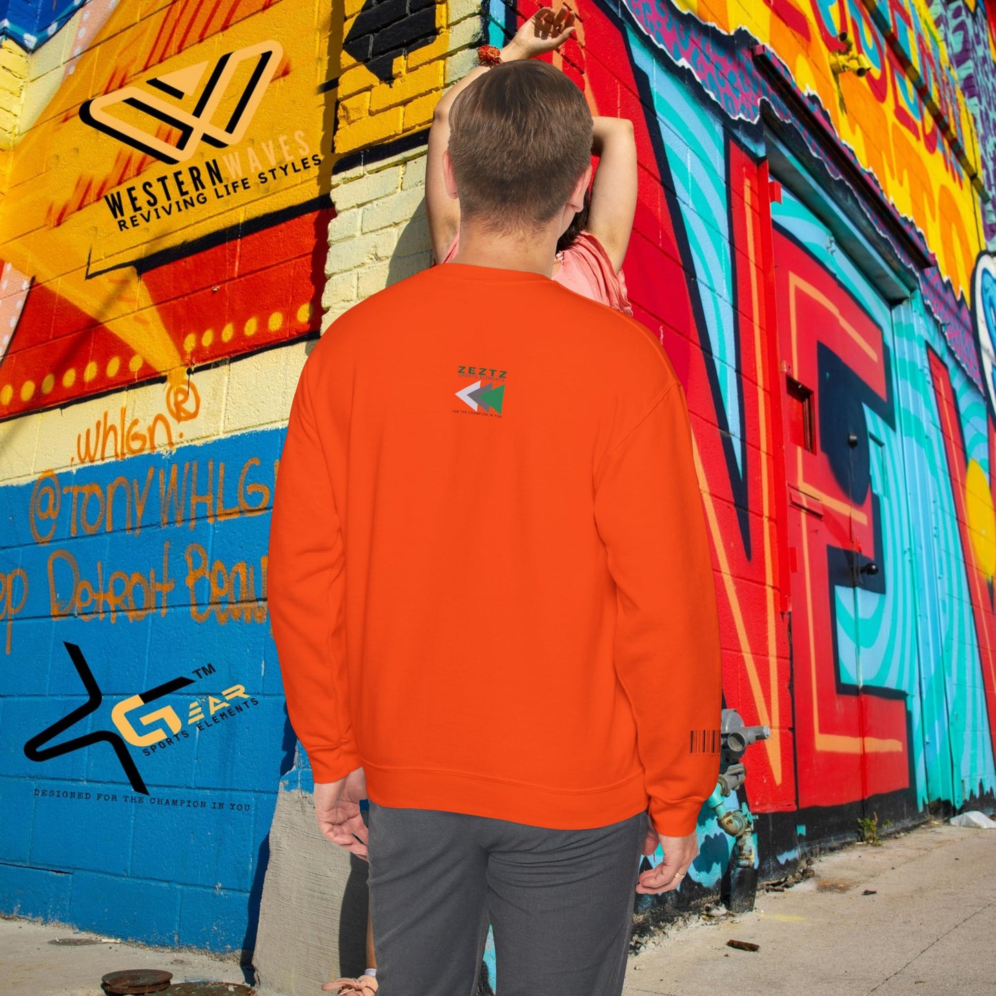 Unisex Heavy Blend™ Crewneck Sweatshirt_ N2 Sports Series UHBCSS PT2WW010_ Limited Edition ‘Zeztz’ Brand Sports Elements by WesternWaves: