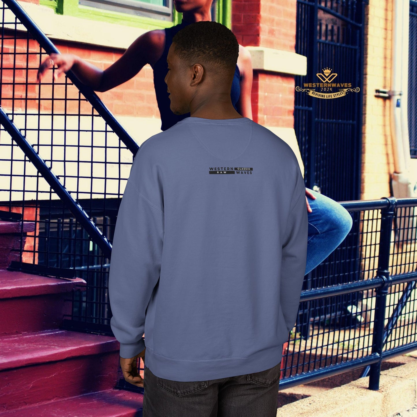 Unisex ComfortWash® Garment Dyed Crewneck Sweatshirt_ N7* Series USCGDCNSS PT2WW001_ Limited Edition Comfort & Retro Flair by WesternWaves: