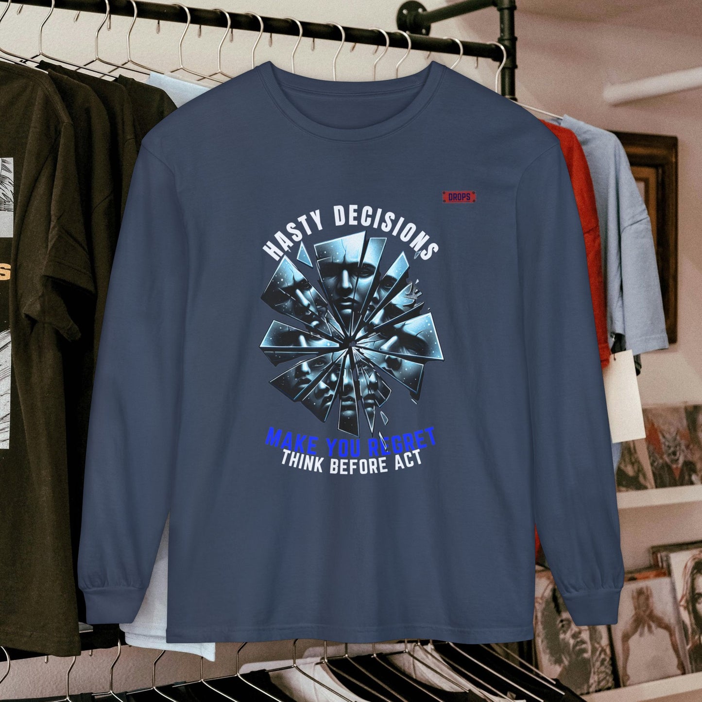 Unisex Long Sleeve T-shirt_ Series N8+ USLSTS PT2WW001_ HSD 009_ Limited Edition Trendy Statement Apparel by WesternWaves: