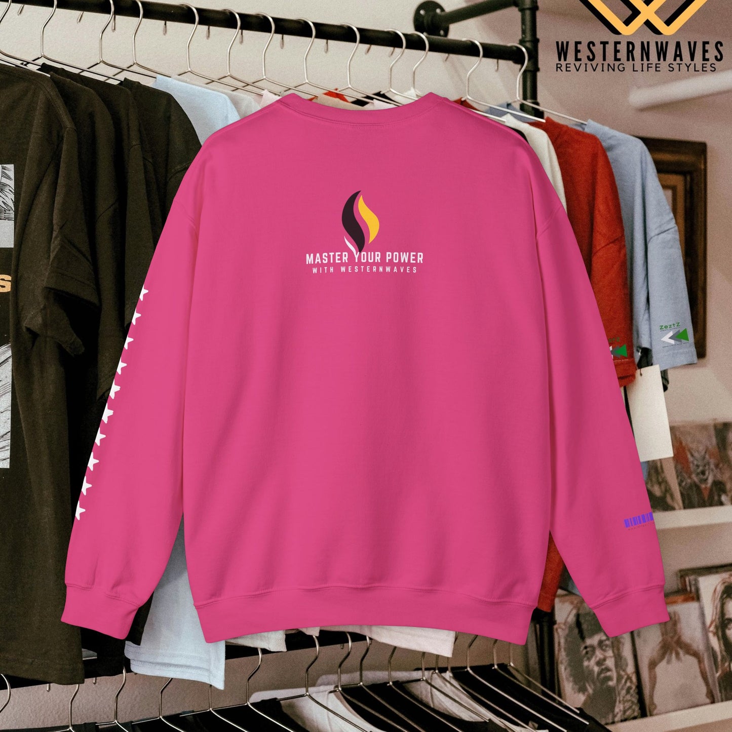 Unisex Heavy Blend™ Crewneck Sweatshirt_ N3+ Series UHBCSS PT2WW009_ Limited Edition Pure Luxury by WesternWaves:
