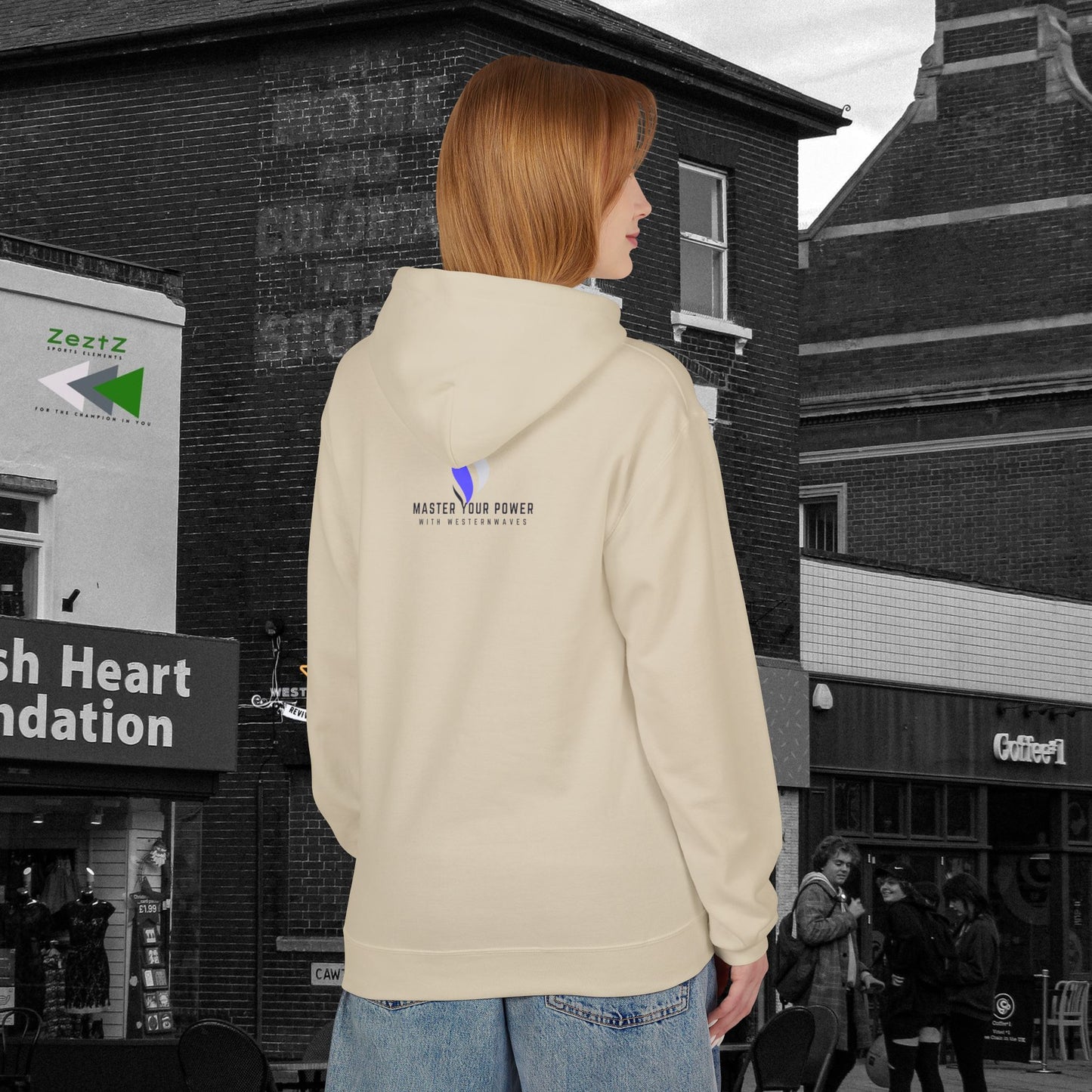Unisex Midweight Softstyle Fleece Hoodie_ N3+ Series USMWSSFH PT2WW003_ Limited Edition Luxuriously Soft 100% Cotton Face by WesternWaves: