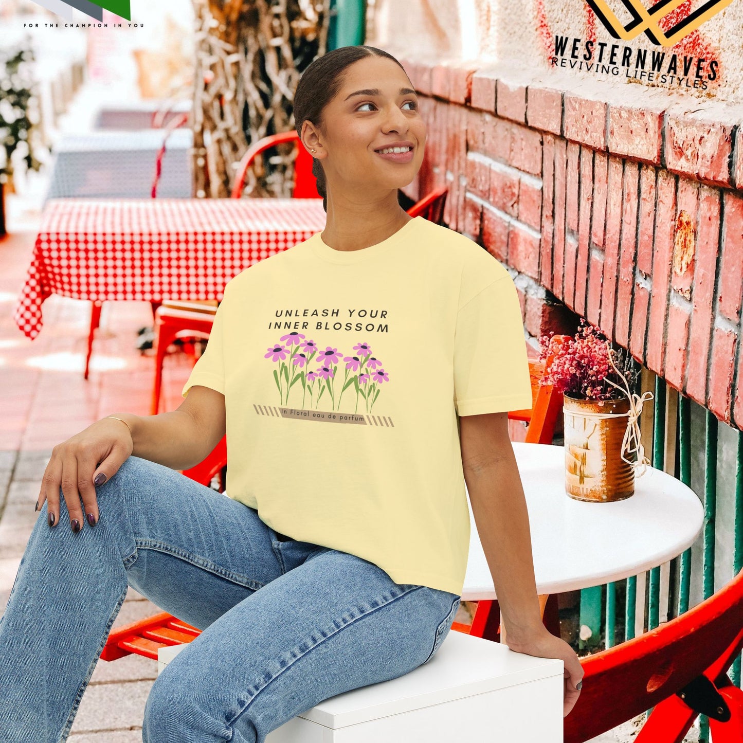 Women's Boxy Tee_ N3+ Series WBTEE PT2WW001_ limited edition by WesternWaves: