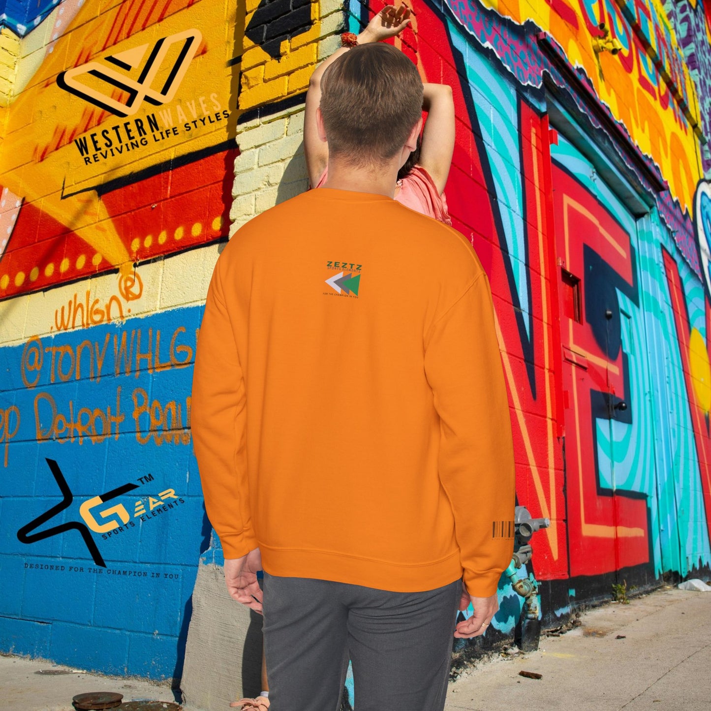 Unisex Heavy Blend™ Crewneck Sweatshirt_ N2 Sports Series UHBCSS PT2WW010_ Limited Edition ‘Zeztz’ Brand Sports Elements by WesternWaves: