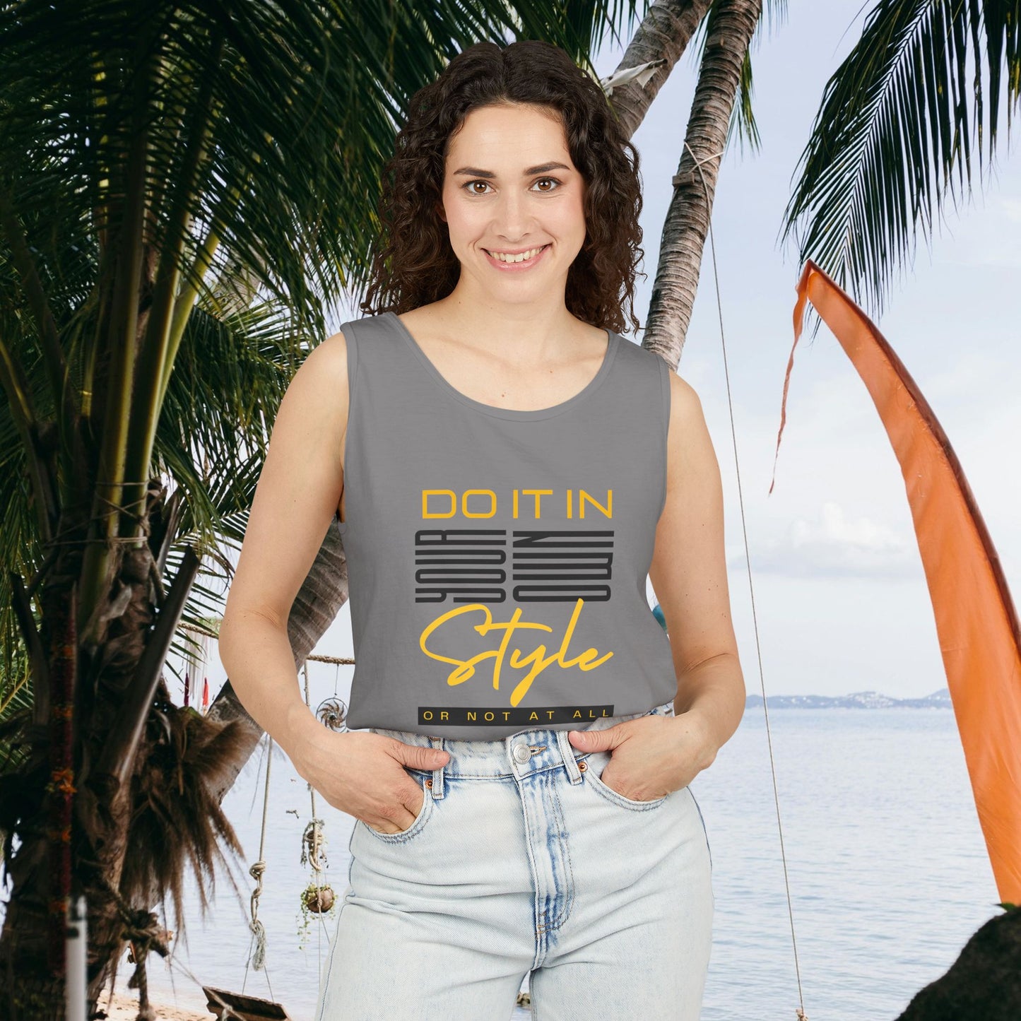 Unisex Garment-Dyed Tank Top_ N2+ Series USGDTT PT2WW015_ Limited Edition Comfort & Style by WesternWaves: