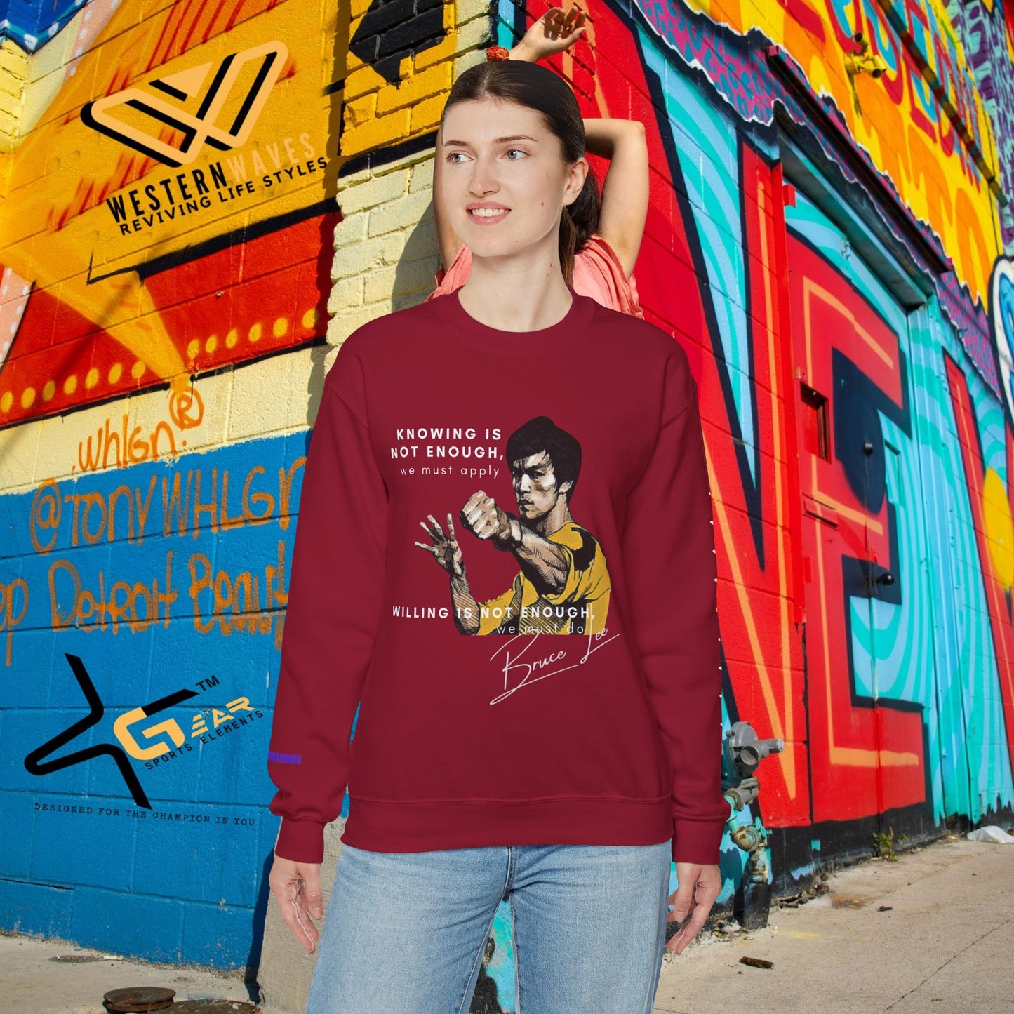 Unisex Heavy Blend™ Crewneck Sweatshirt_ N2+ Sports Series UHBCSS PT2WW008_ Limited Edition ‘Zeztz’ Brand Sports Elements by WesternWaves:
