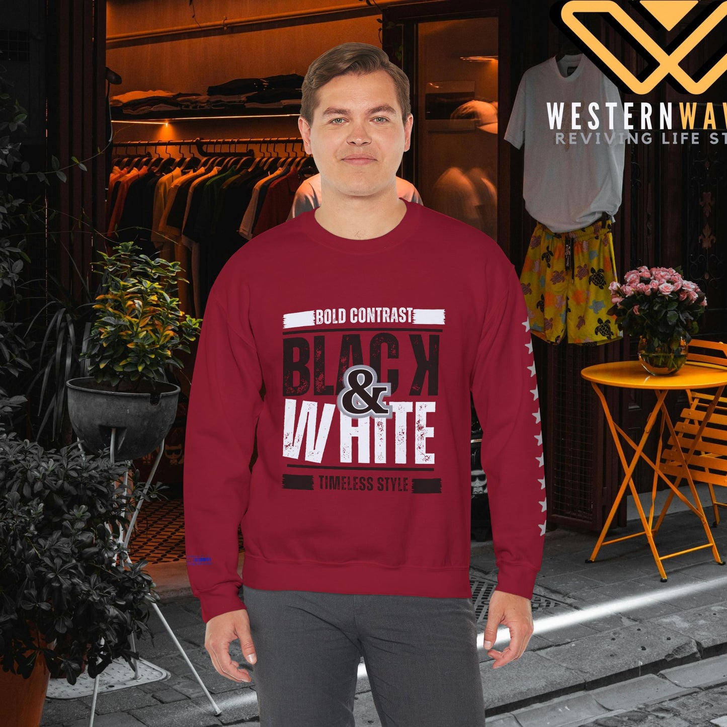 Unisex Heavy Blend™ Crewneck Sweatshirt_ N+ Series UHBCSS PT2WW028_ Limited Edition by WesternWaves: