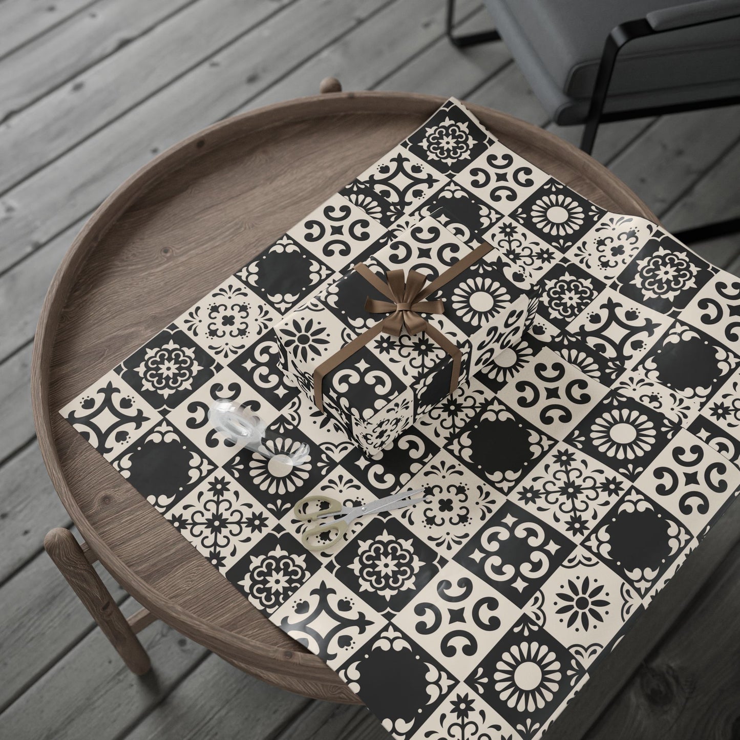 Wrapping Papers - Elegant Black Pattern - Perfect for Gift Giving and Special Occasions_ N6+ Series WPEPG PT2WW003_ Limited Edition by WesternWaves: