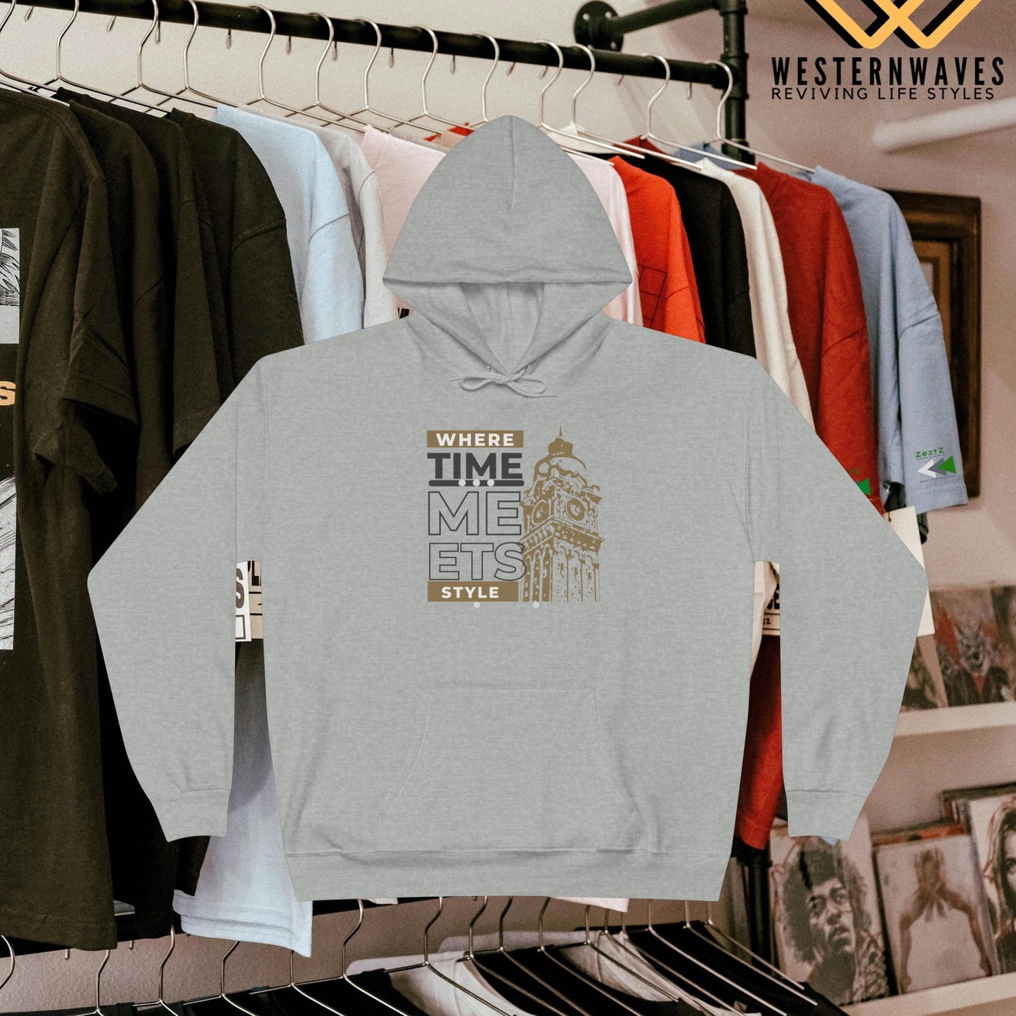 Unisex EcoSmart® Pullover Hoodie Sweatshirt_ N3+ Series USESPOHSS PT2WW001_ Limited Edition Perfect Blend of Comfort, Style, & Sustainability by WesternWaves: