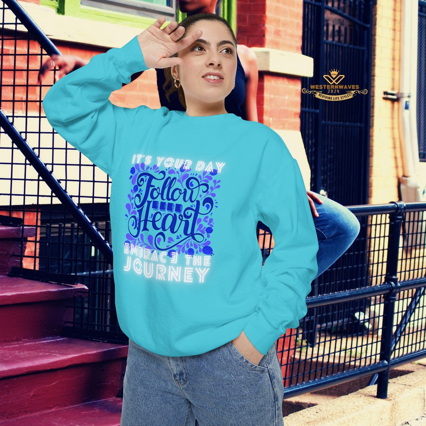 Unisex Garment-Dyed Sweatshirt_ N3+ Series UGDSS PT2WW002_ Limited Edition by WesternWaves_