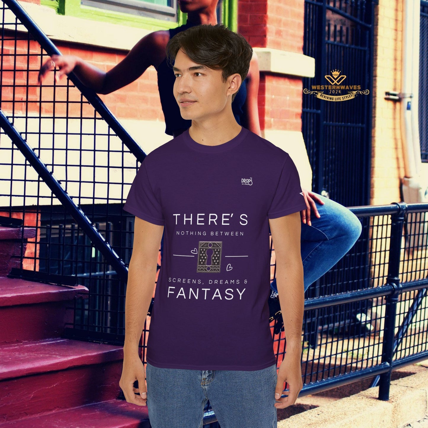 Unisex Ultra Cotton Tee - "There's Nothing Between Screens, Dreams & Fantasy" T-Shirt - Perfect for Dreamers and Creatives_ 07 May 2025_ 001