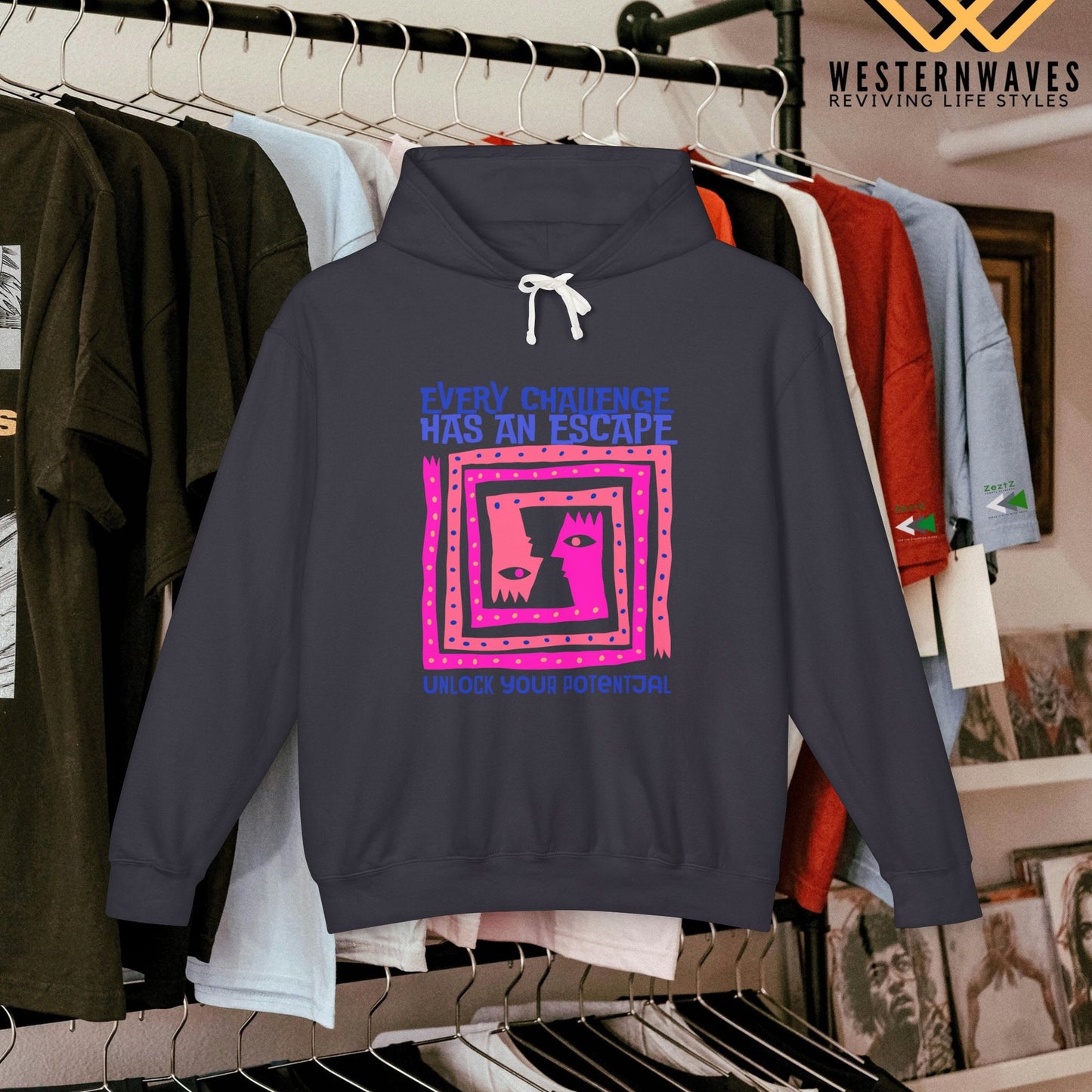 Unisex Lightweight Hooded Sweatshirt – N3+ Series USLWHSS PT2WW014_ Limited Edition Crafted Comfort by WesternWaves: