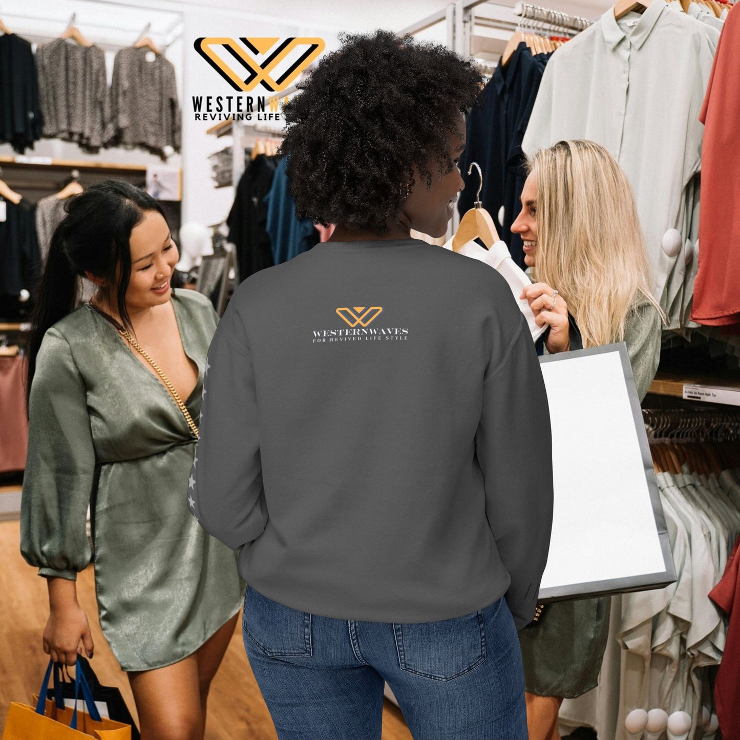 Unisex Lightweight Crewneck Sweatshirt_ N2 Series ULWCSS PT2WW005_Limited Edition Unparalleled Quality by WesternWaves: