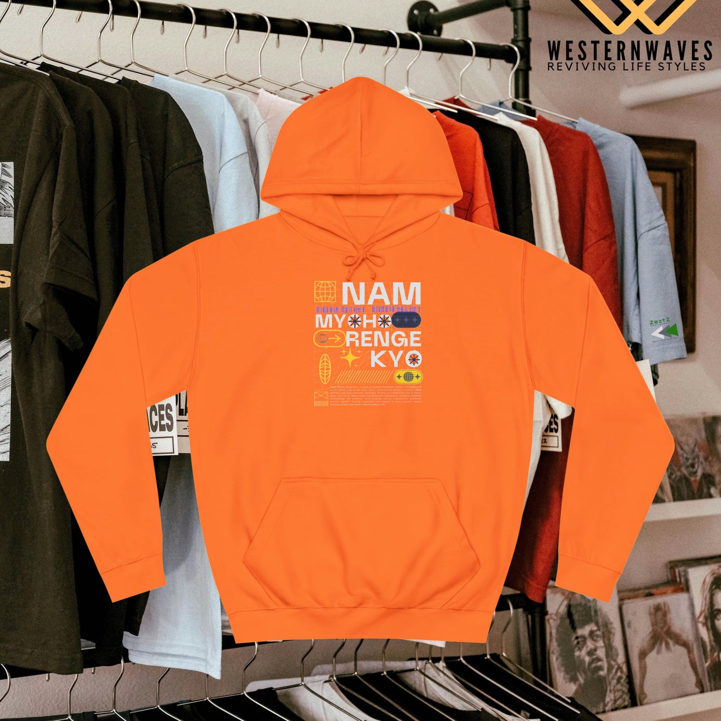 Unisex College Hoodie_ N2+ Series USCH PT2WW006_ Limited Edition Timeless Unisex Design by WesternWaves: