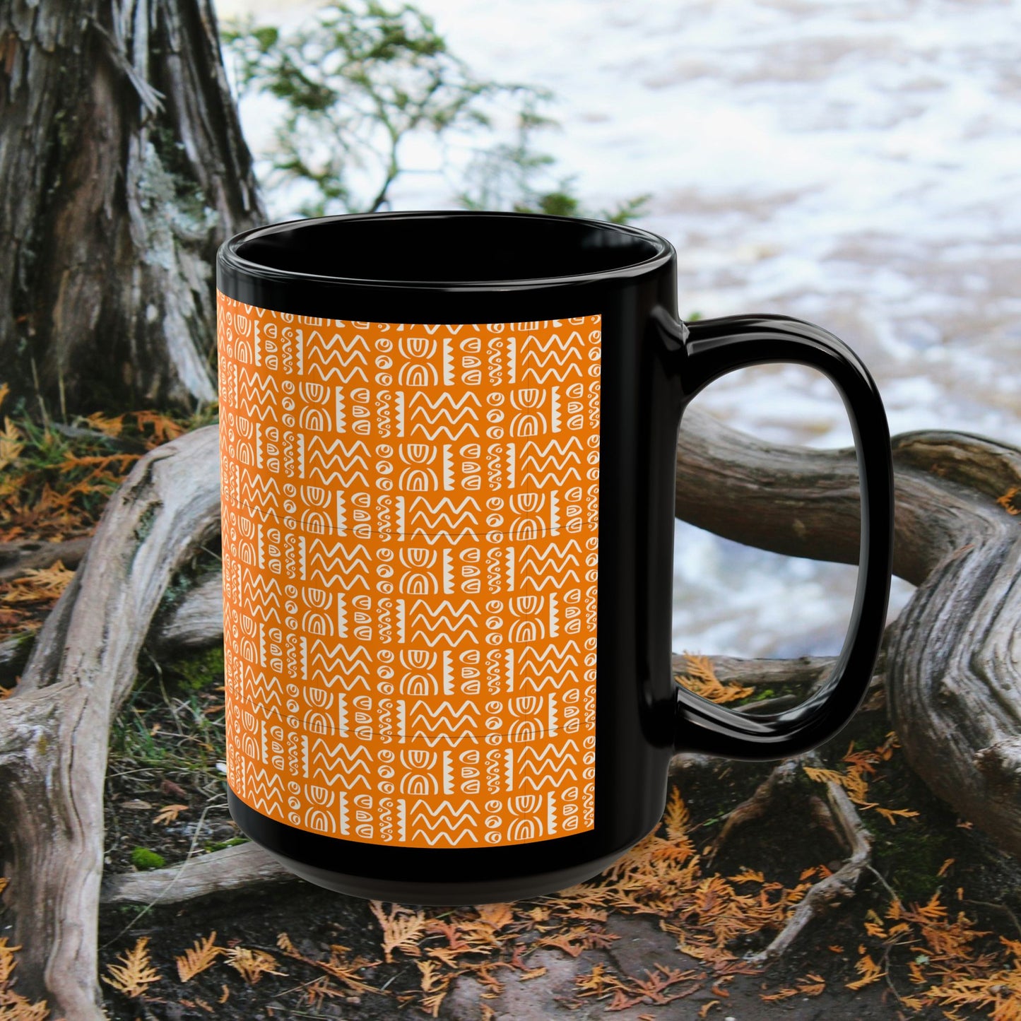 Black Mug (11oz, 15oz)_ N+ Series CBM PT2WW004_ Limited Edition Black Ceramic Mug by WesternWaves