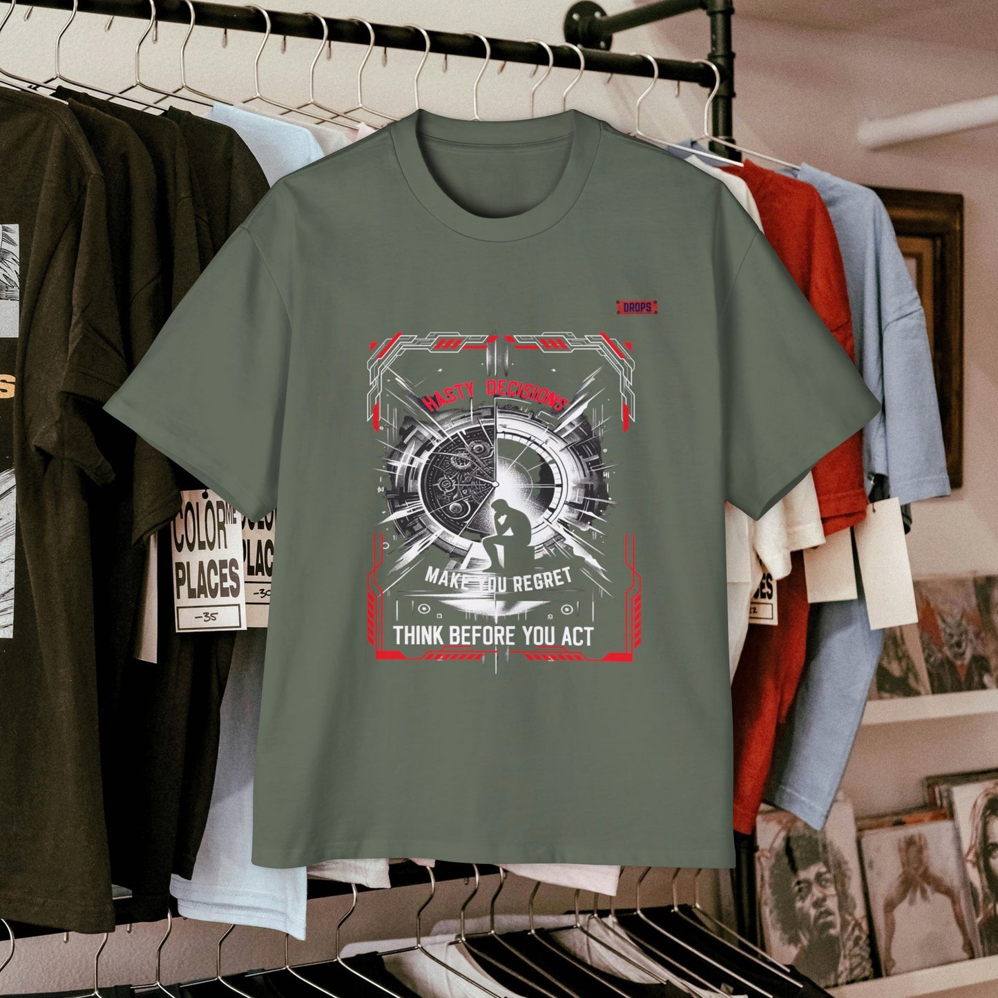 Men's Oversized Graphic Tee_ Series N8+ MENSOSGTEE PT2WW001_ Series SHD 008_ Limited Edition Unique Casual Wear by WesternWaves: