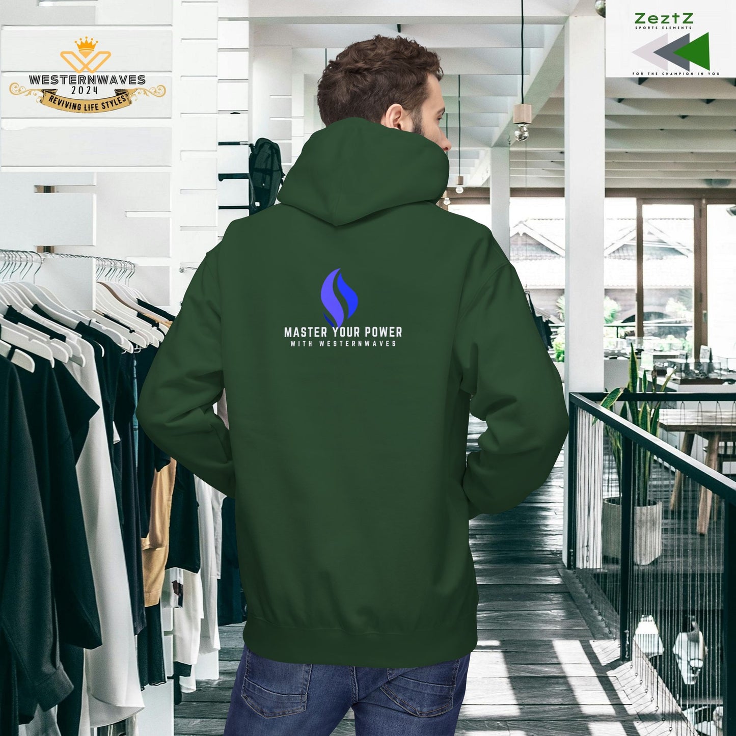 Unisex Midweight Softstyle Fleece Hoodie_ N3+ Series USMWSSFH PT2WW004_ Limited Edition Luxuriously Soft 100% Cotton Face by WesternWaves: