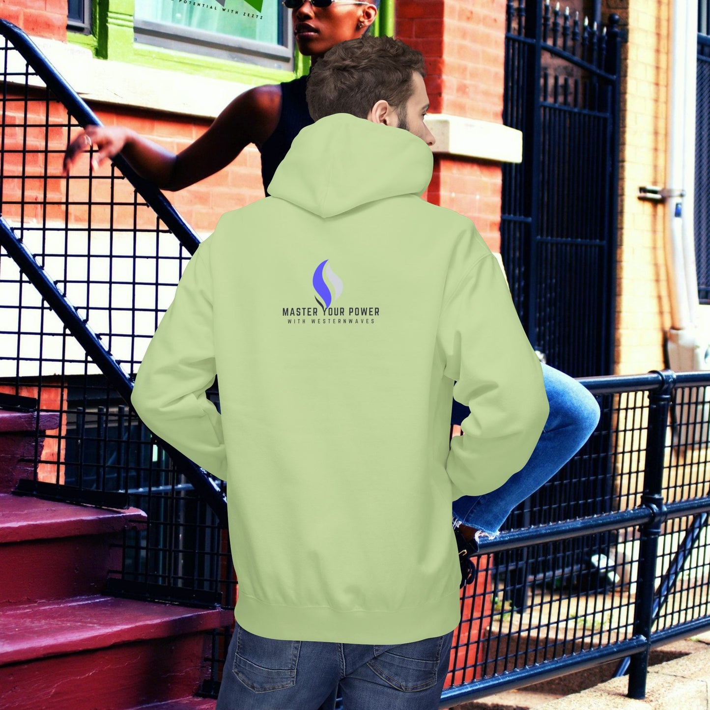 Unisex Midweight Softstyle Fleece Hoodie_ N3+ Series USMWSSFH PT2WW006_ Limited Edition Luxuriously Soft 100% Cotton Face by WesternWaves: