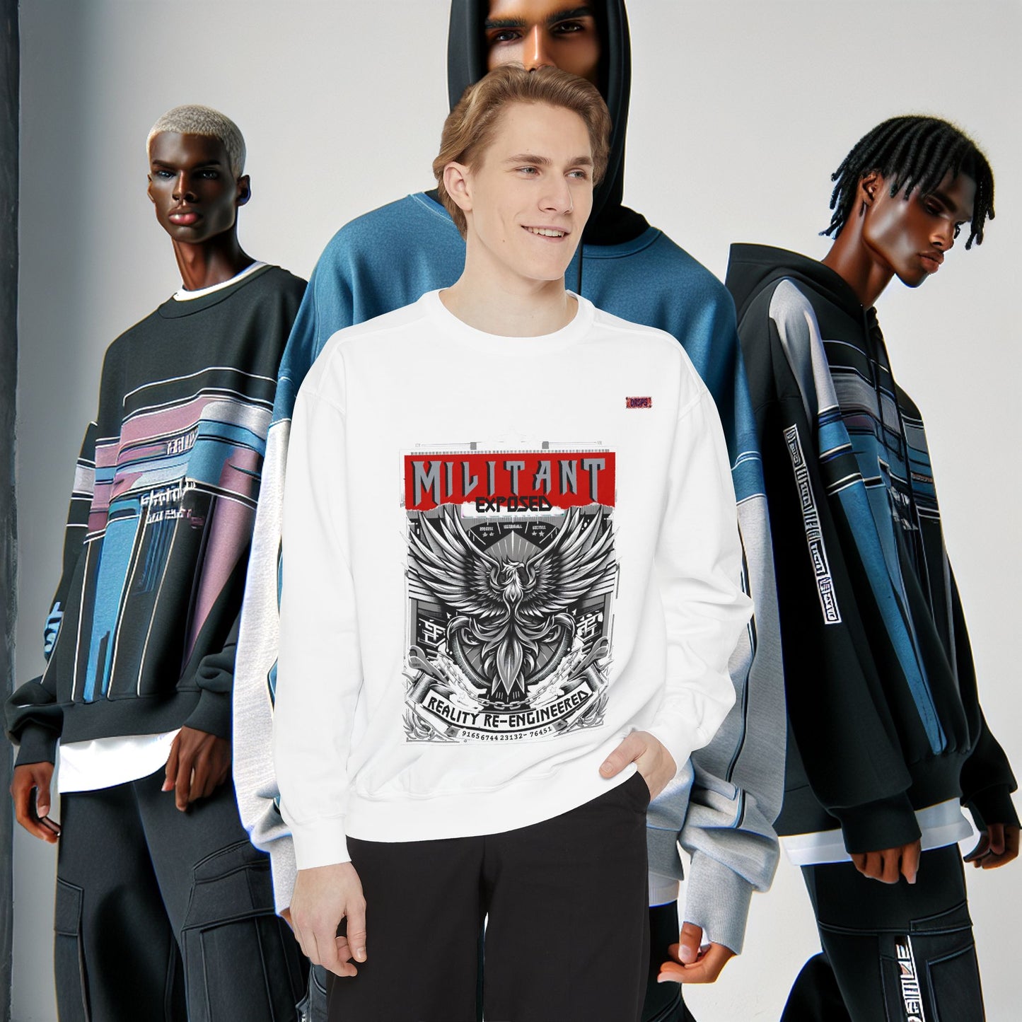 Unisex Garment-Dyed Sweatshirt_ N8+ Series SPW USMWSSFCNSS PT2WW001_ Limited Edition by WesternWaves: