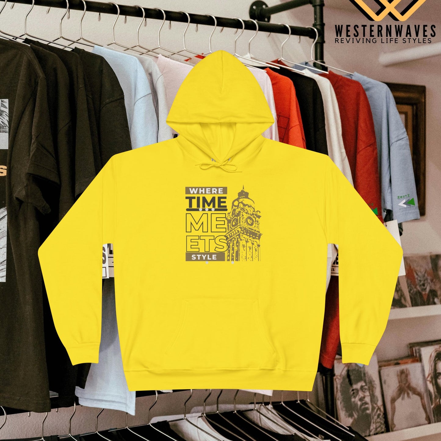 Unisex EcoSmart® Pullover Hoodie Sweatshirt_ N3+ Series USESPOHSS PT2WW001_ Limited Edition Perfect Blend of Comfort, Style, & Sustainability by WesternWaves: