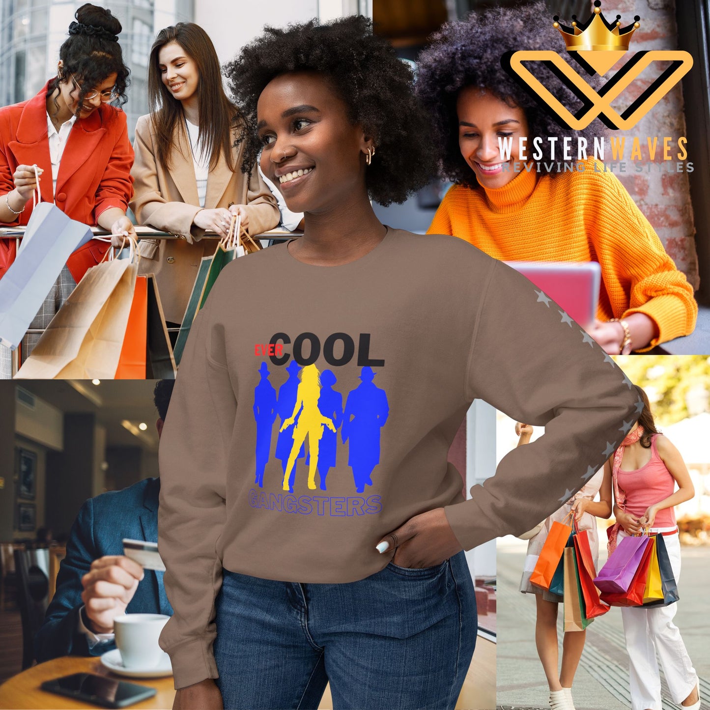 Unisex Lightweight Crewneck Sweatshirt_ N3+ Series ULWCSS PT2WW001_ Limited Edition by WesternWaves: