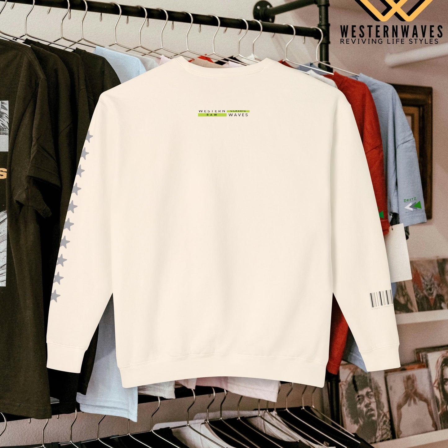 Unisex Lightweight Crewneck Sweatshirt_ N3+ Series ULWCSS PT2WW012_ Limited Edition Unparalleled Quality by WesternWaves: