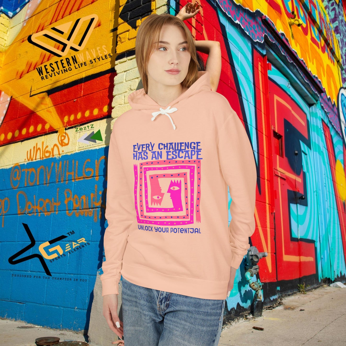 Unisex Lightweight Hooded Sweatshirt – N3+ Series USLWHSS PT2WW014_ Limited Edition Crafted Comfort by WesternWaves: