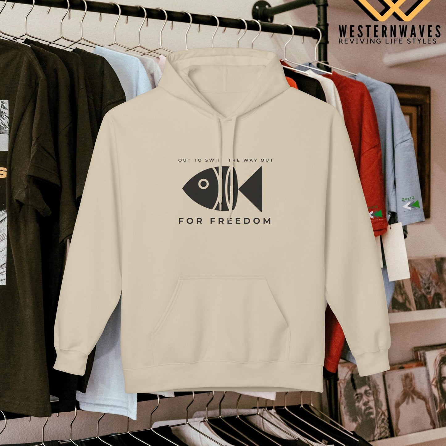 Unisex Midweight Softstyle Fleece Hoodie_ N3+ Series USMWXXFH PI2WW001_ Limited Edition by WesternWaves: