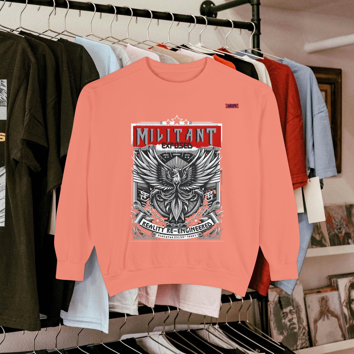 Unisex Garment-Dyed Sweatshirt_ N8+ Series SPW USMWSSFCNSS PT2WW001_ Limited Edition by WesternWaves:
