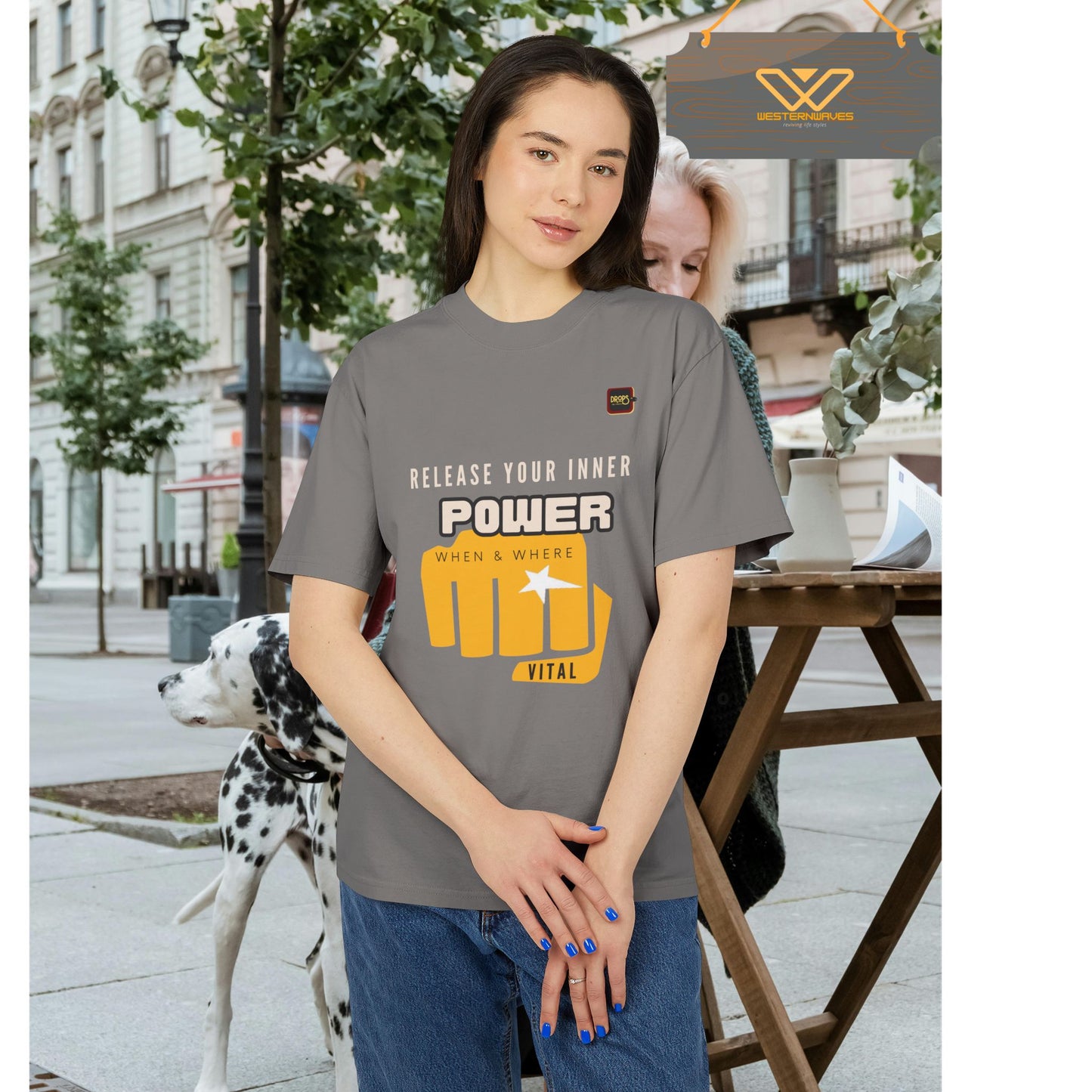 Unisex Heavy Faded Tee_ N+ Series USHFTEE PT2WW011_ Power Vibes Limited Edition Tee by WesternWaves_