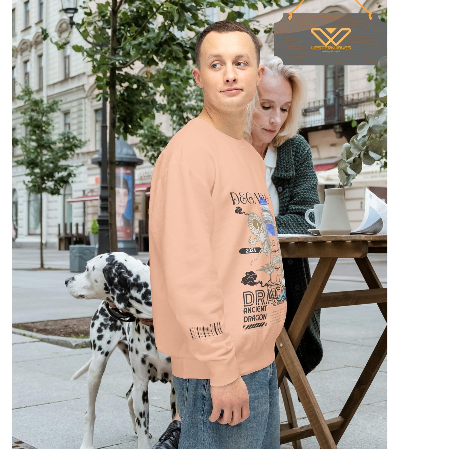 Unisex Lightweight Crewneck Sweatshirt_ N3+ Series ULWCSS PT2WW013_ Limited Edition Conscious Fashion Collaboration by WesternWaves: