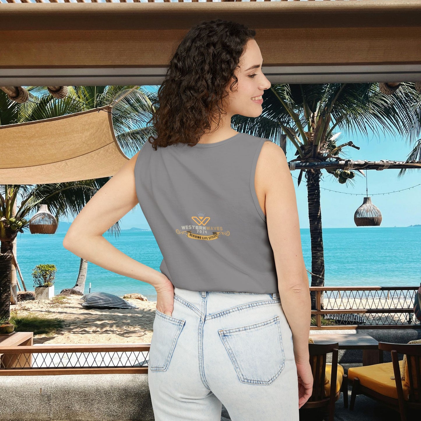 Unisex Garment-Dyed Tank Top_ N2+ Series USGDTT PT2WW012_ Limited Edition Comfort & Style by WesternWaves: