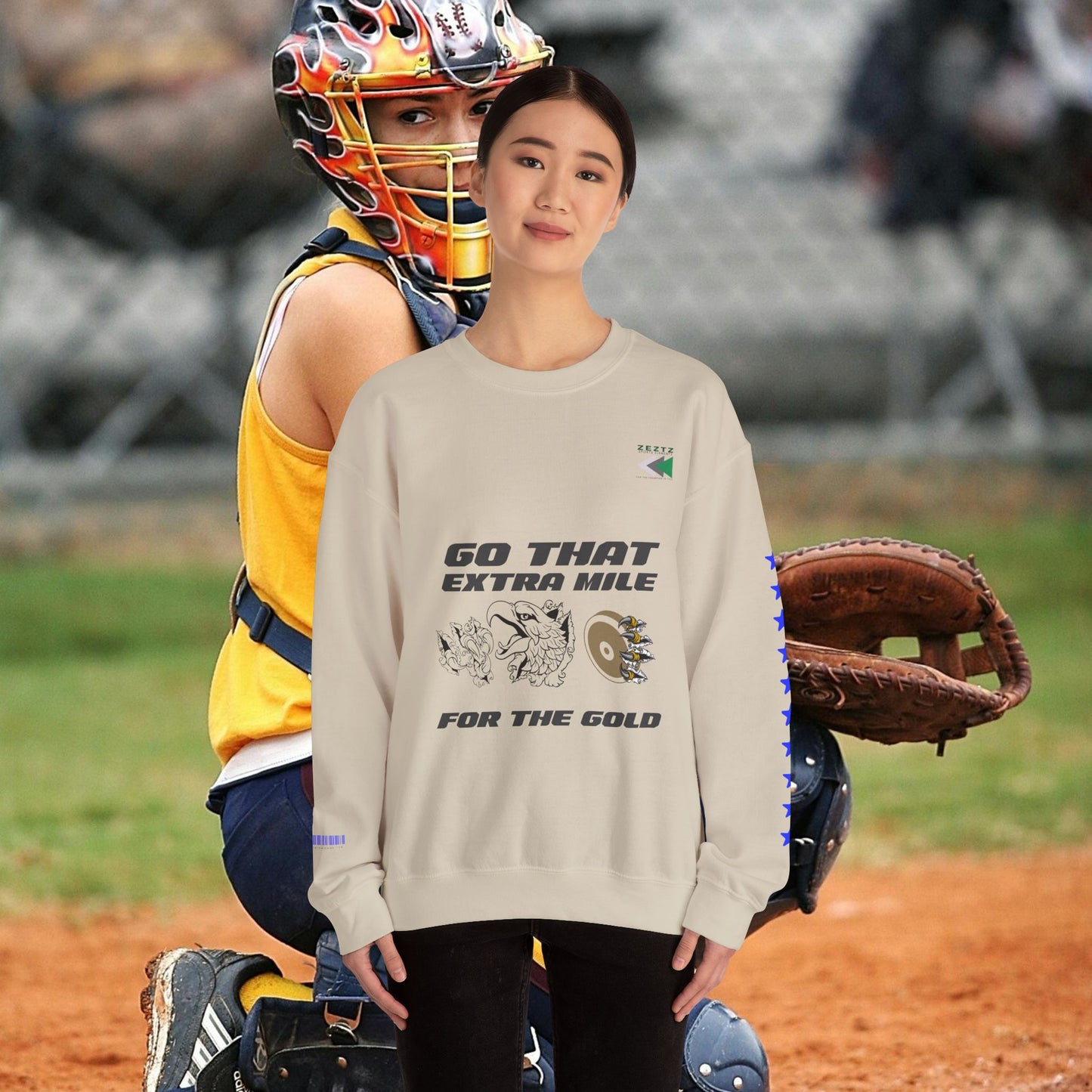 Unisex Heavy Blend™ Crewneck Sweatshirt_ N2 Sports Series UHBCSS PT2WW005_ Limited Edition ‘Zeztz’ Brand Sports Elements by WesternWaves: