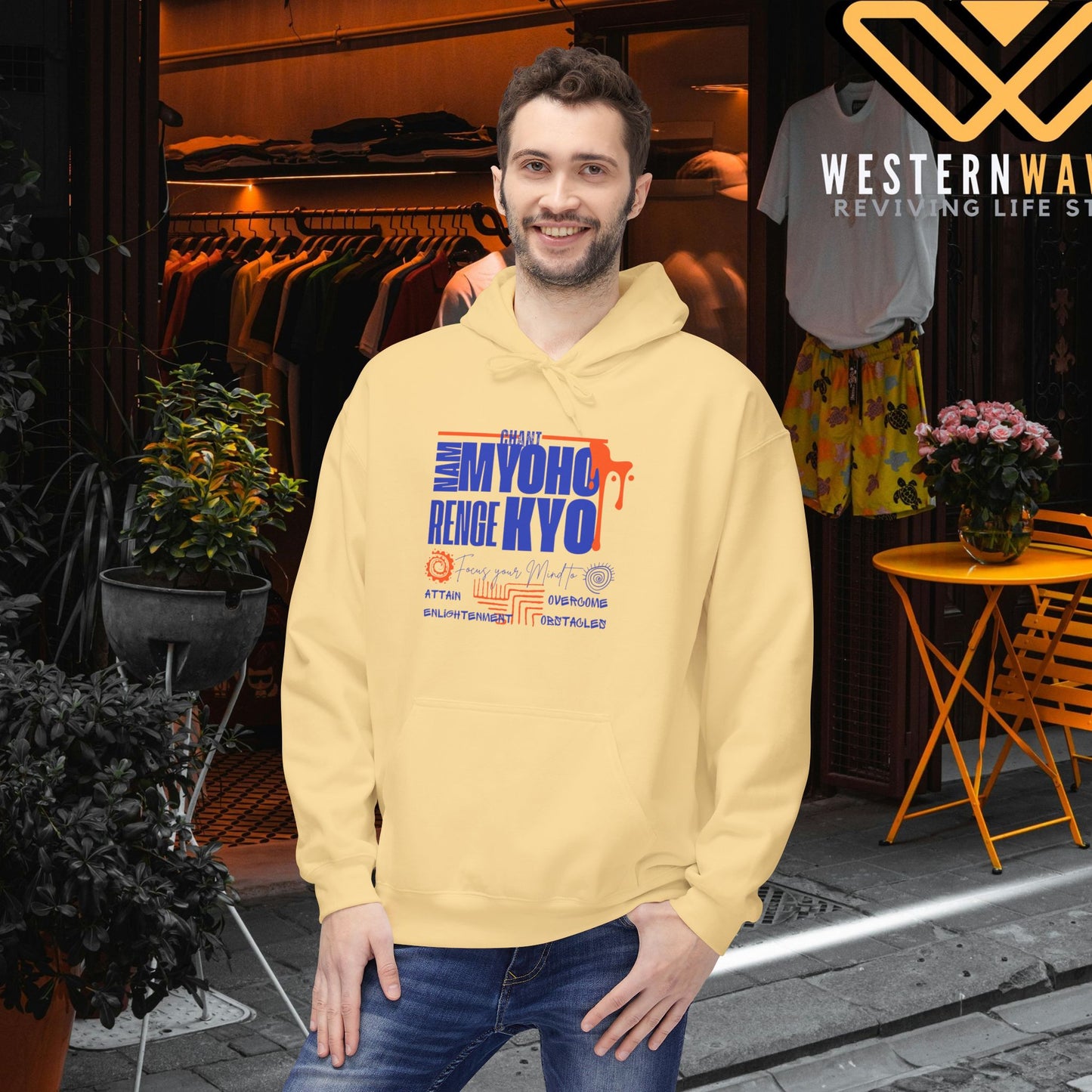 Unisex Midweight Softstyle Fleece Hoodie_ N3+ Series USMWSSFH PT2WW003_ Limited Edition Luxuriously Soft 100% Cotton Face by WesternWaves: